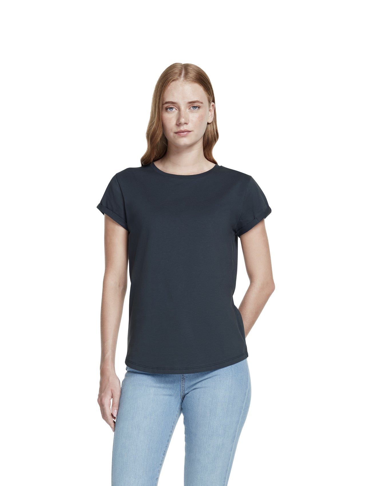 Organic Cotton Rolled Sleeve T-shirt: Womens - REGN