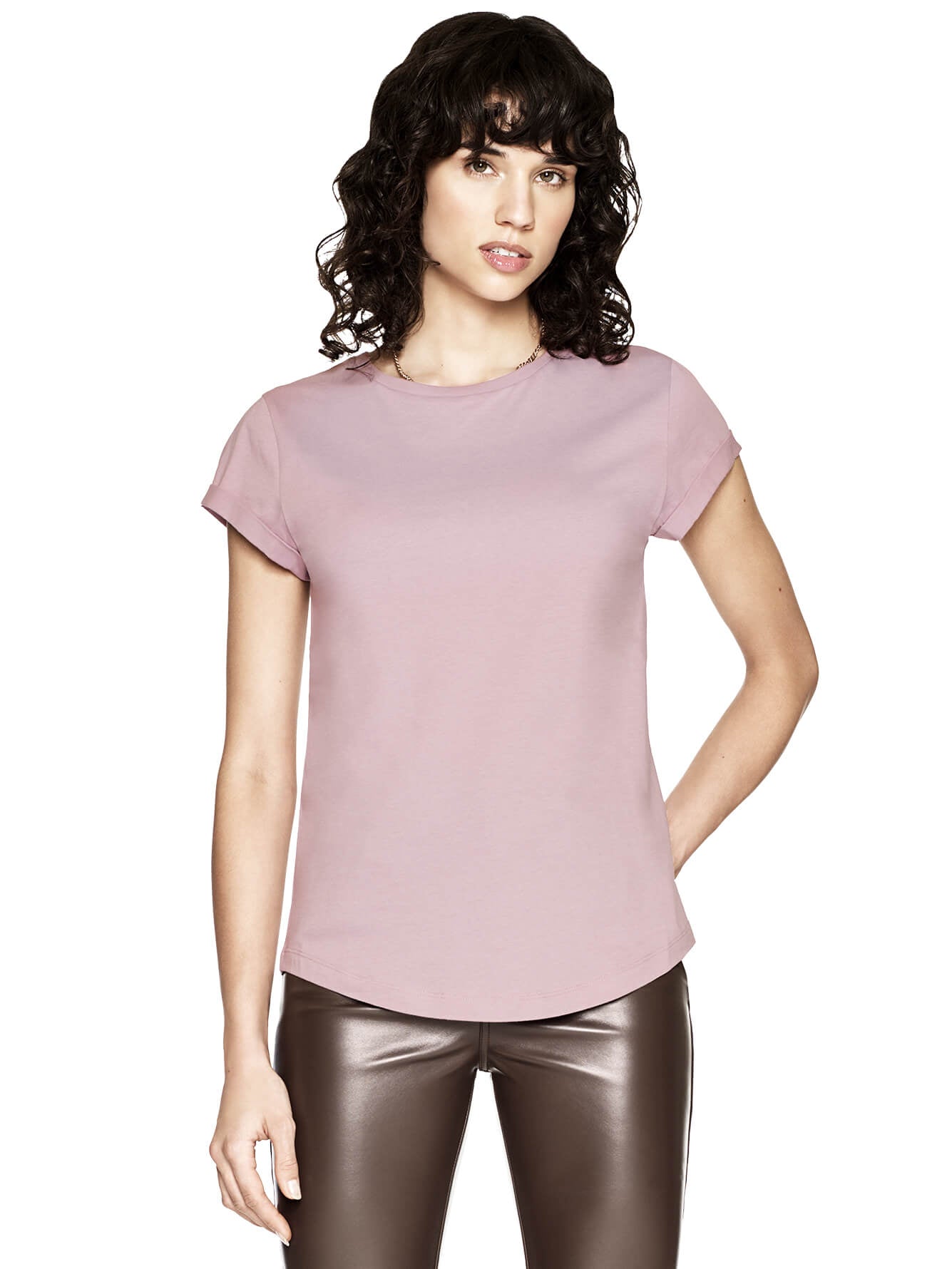 Organic Cotton Rolled Sleeve T-shirt: Womens - REGN