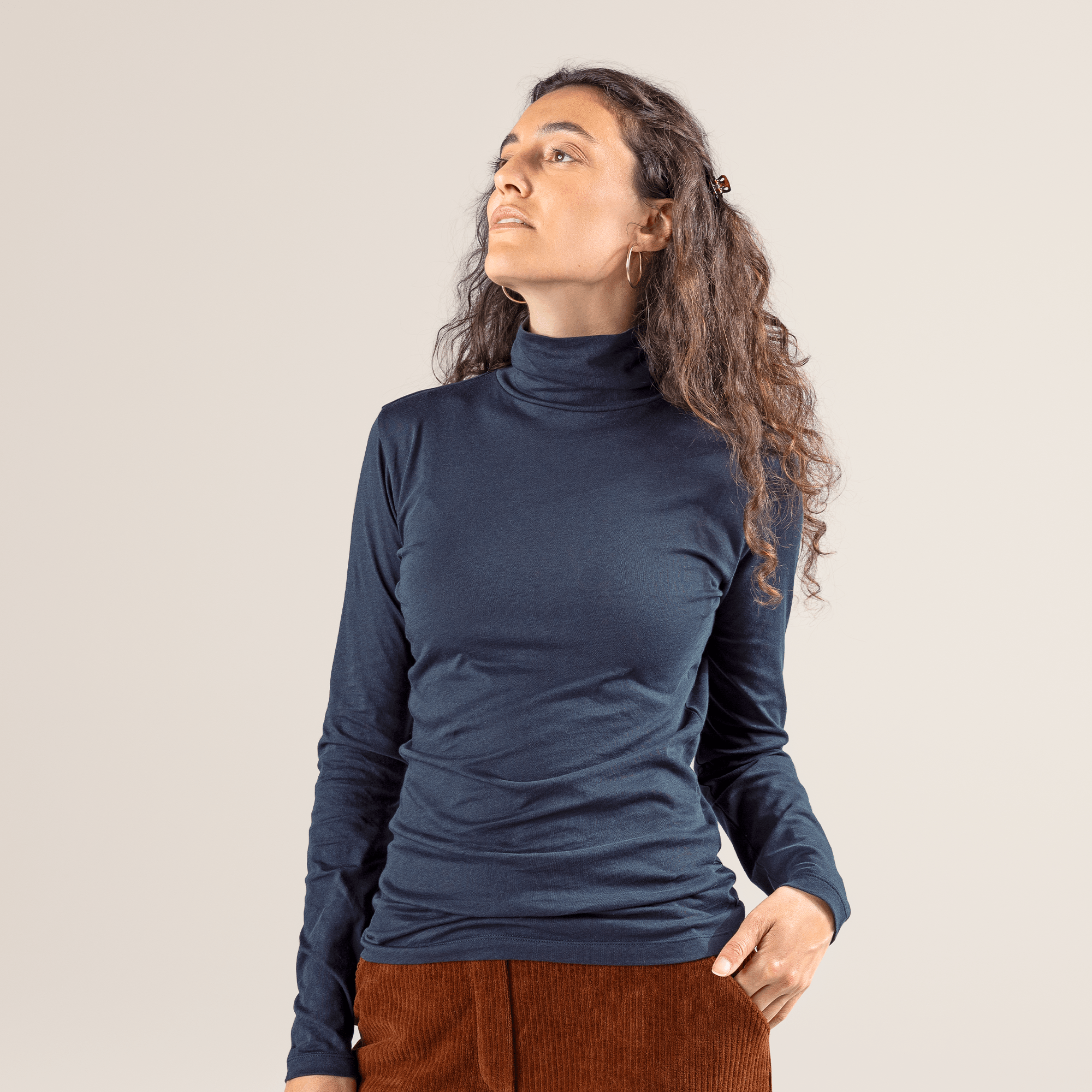 Organic Cotton Turtleneck T-shirt: Womens - REGN