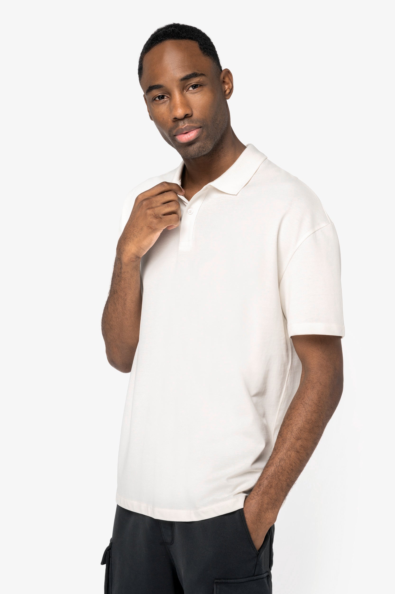 Organic Drop Shoulder Polo Shirt: Mens - REGN