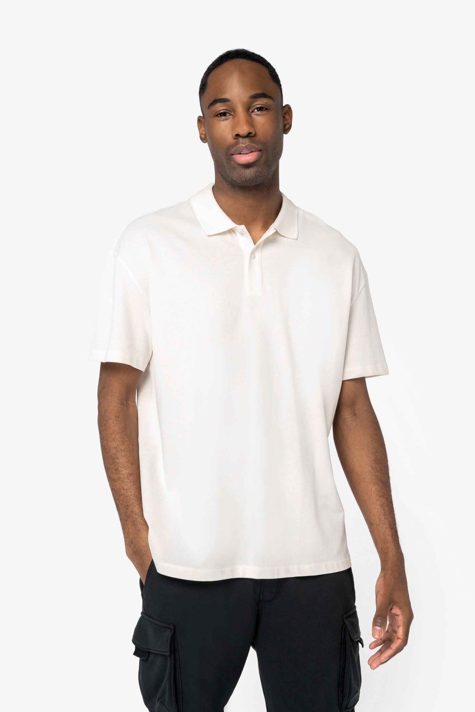 Organic Drop Shoulder Polo Shirt: Mens - REGN