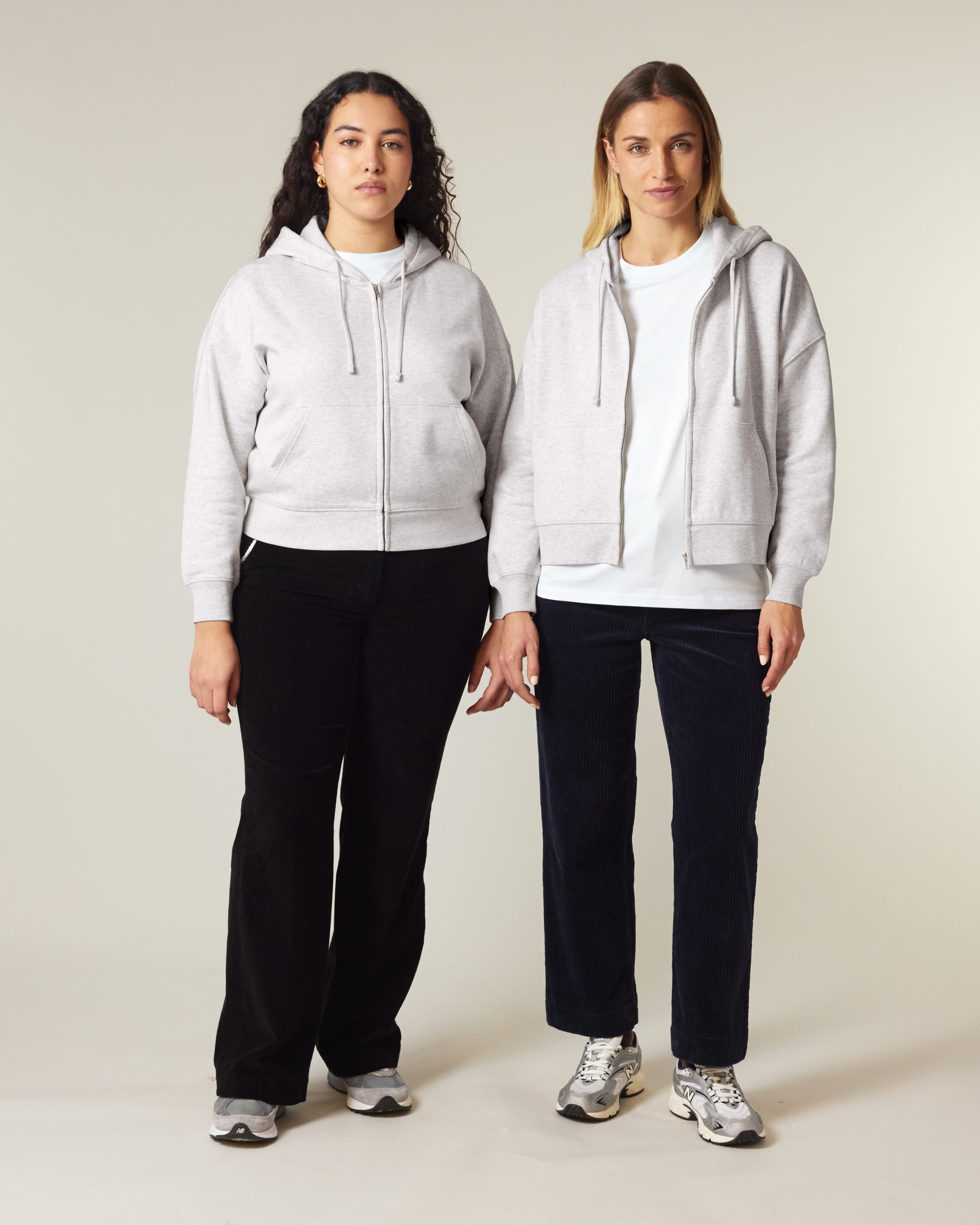 Organic Dropped Shoulder Zipped Hoodie: Womens - REGN