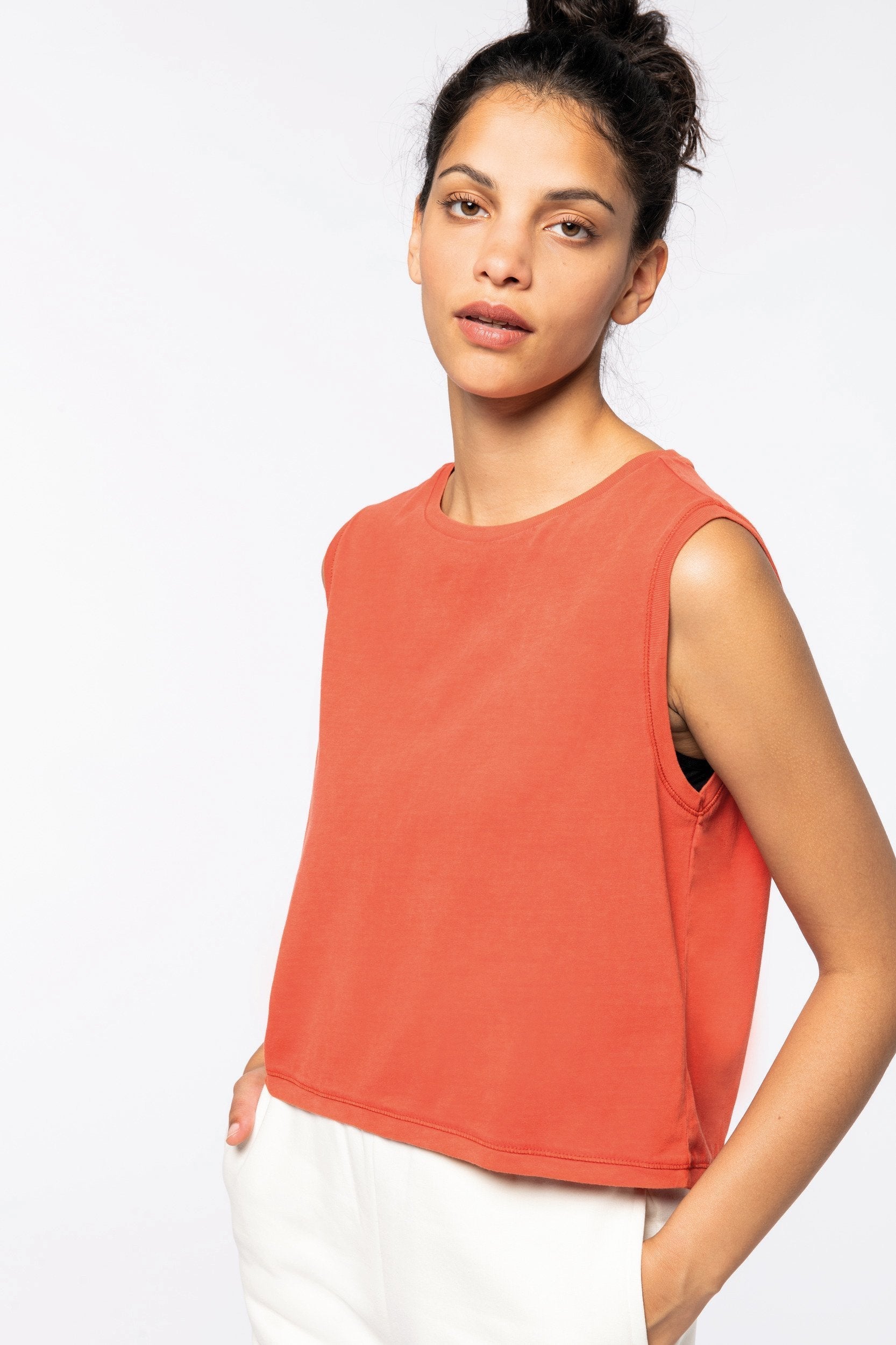 Organic Faded Cropped Tank Top: Womens - REGN