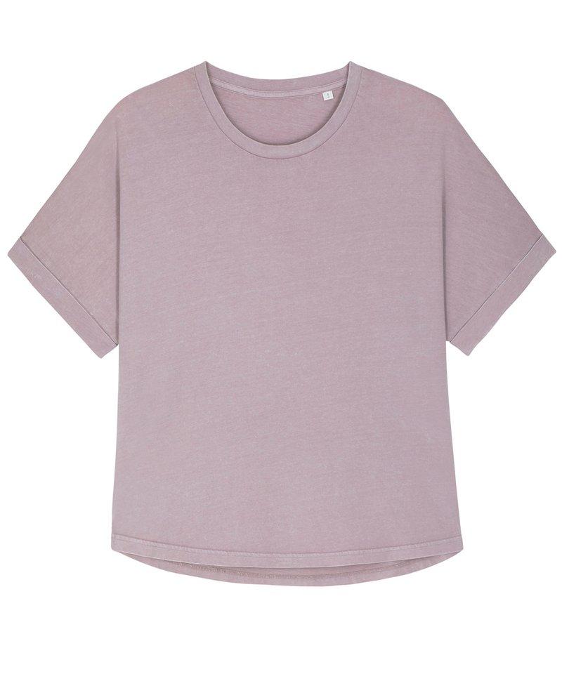 Organic Garment Dyed Roll Sleeve T-shirt: Womens - REGN