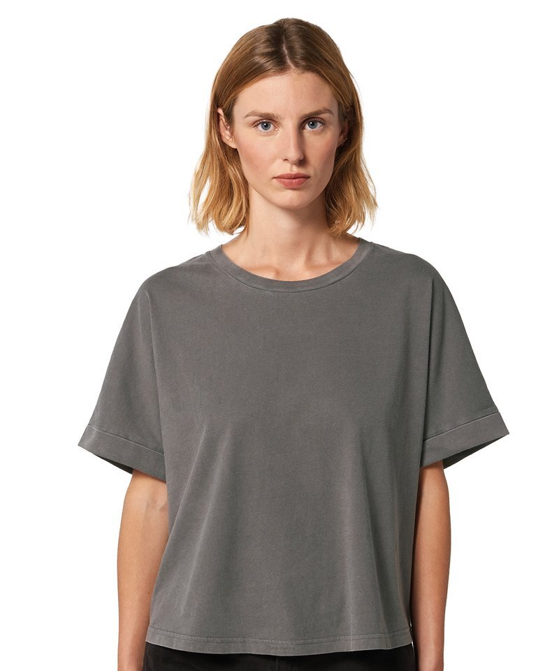Organic Garment Dyed Roll Sleeve T-shirt: Womens - REGN