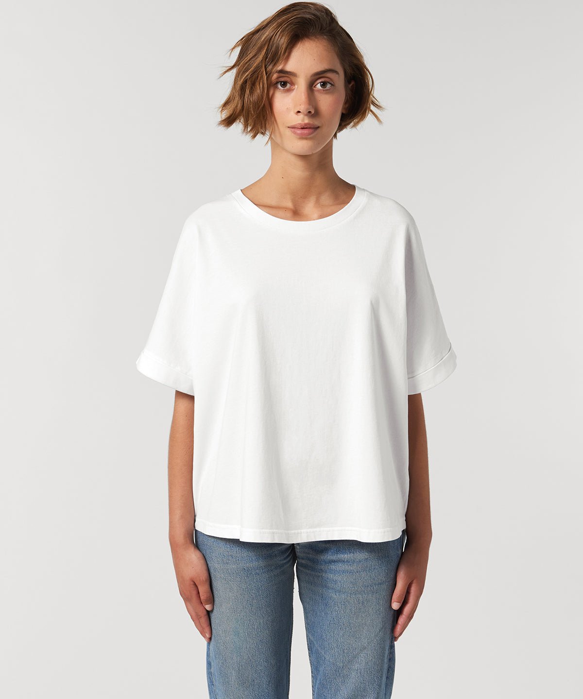 Organic Garment Dyed Roll Sleeve T-shirt: Womens - REGN