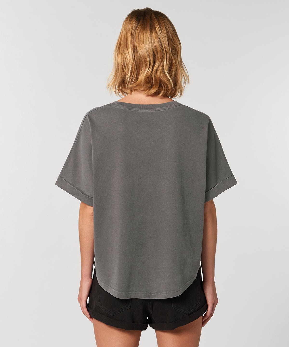 Organic Garment Dyed Roll Sleeve T-shirt: Womens - REGN