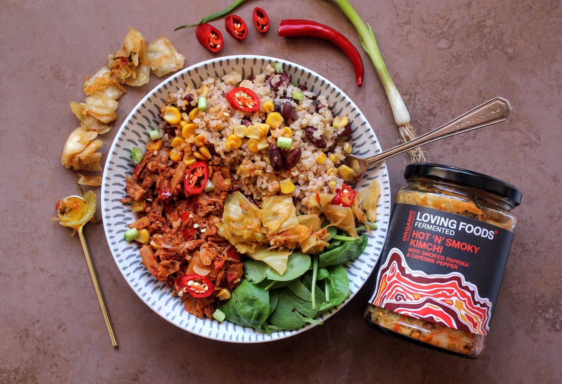 Organic Hot ‘n’ Smoky Kimchi – Unpasteurised Fermented Kimchi 475g Vegan - REGN