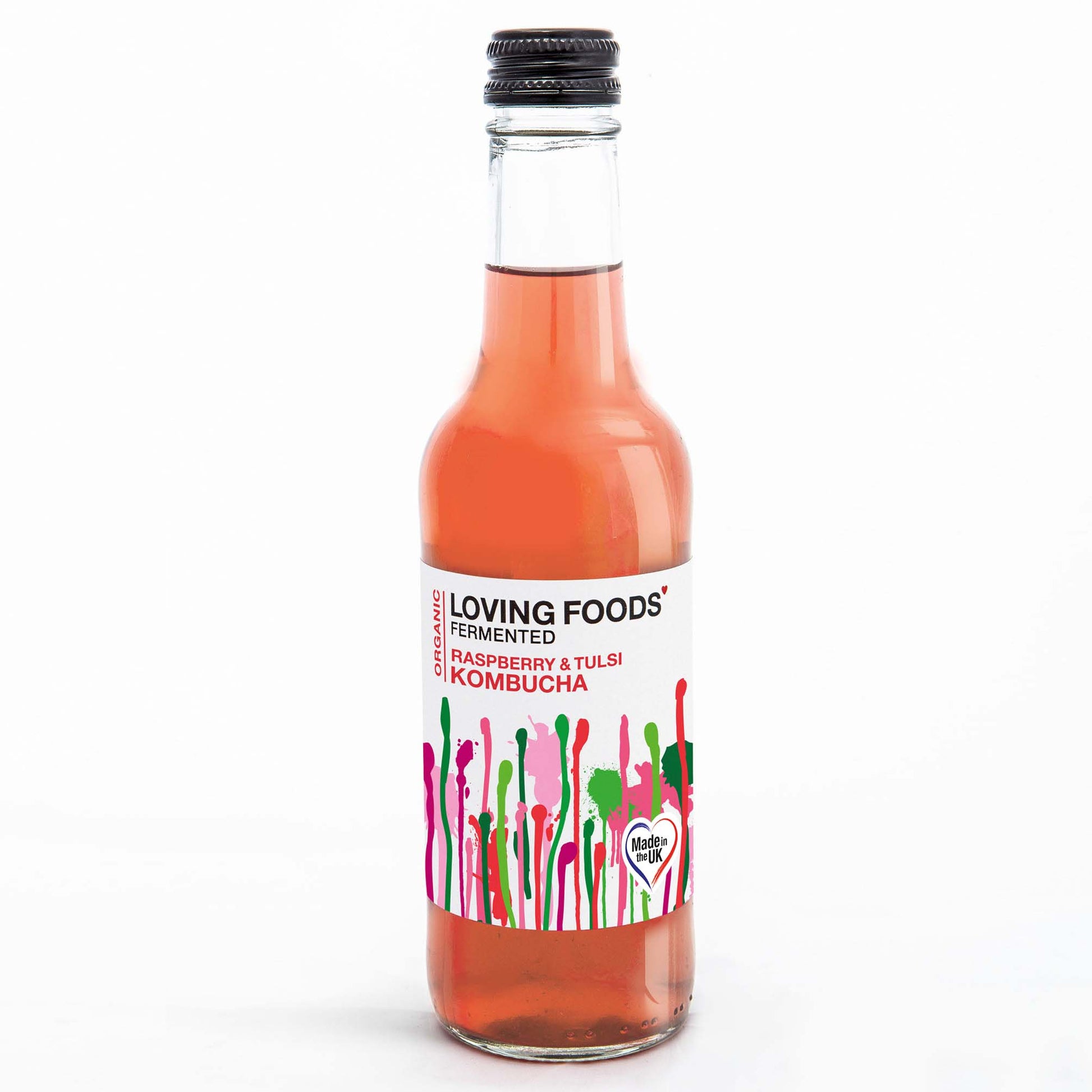Organic Kombucha Raspberry & Tulsi – Unpasteurised Fermented Green Tea 330ml - REGN