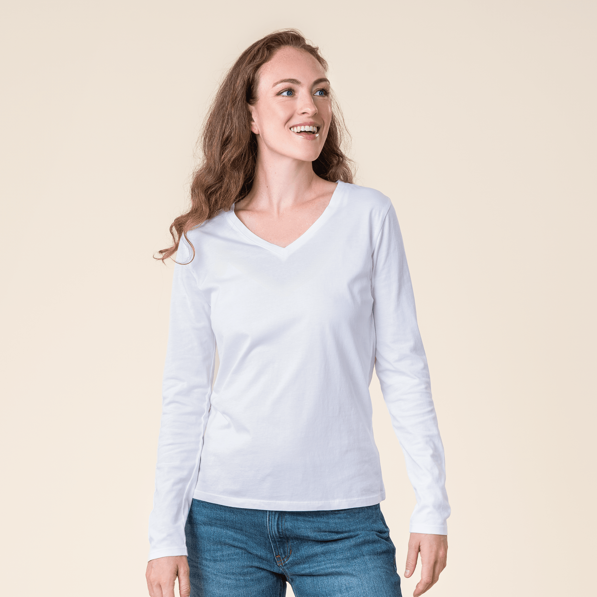 Organic Long Sleeve V-neck: Womens - REGN