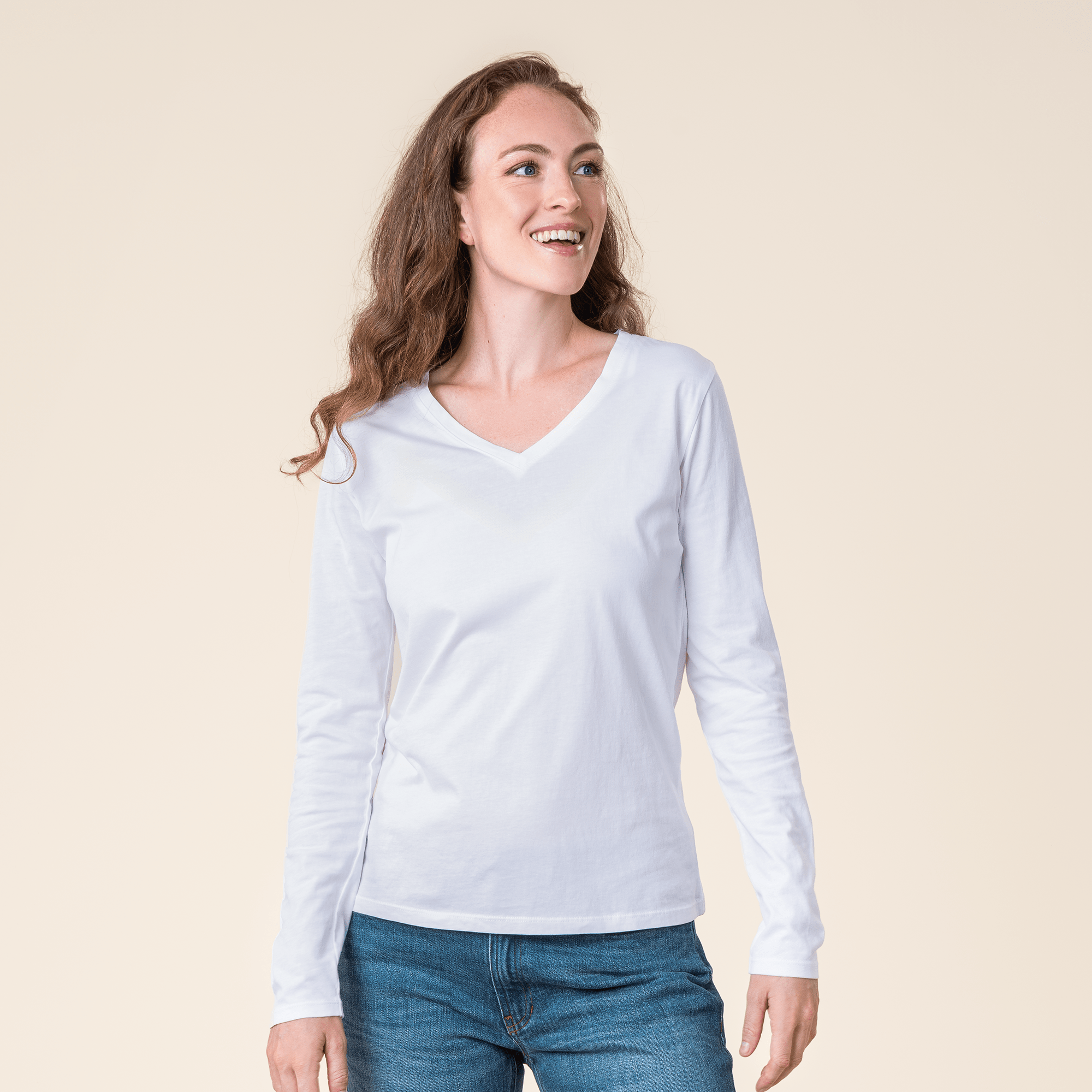 Organic Long Sleeve V-neck: Womens - REGN