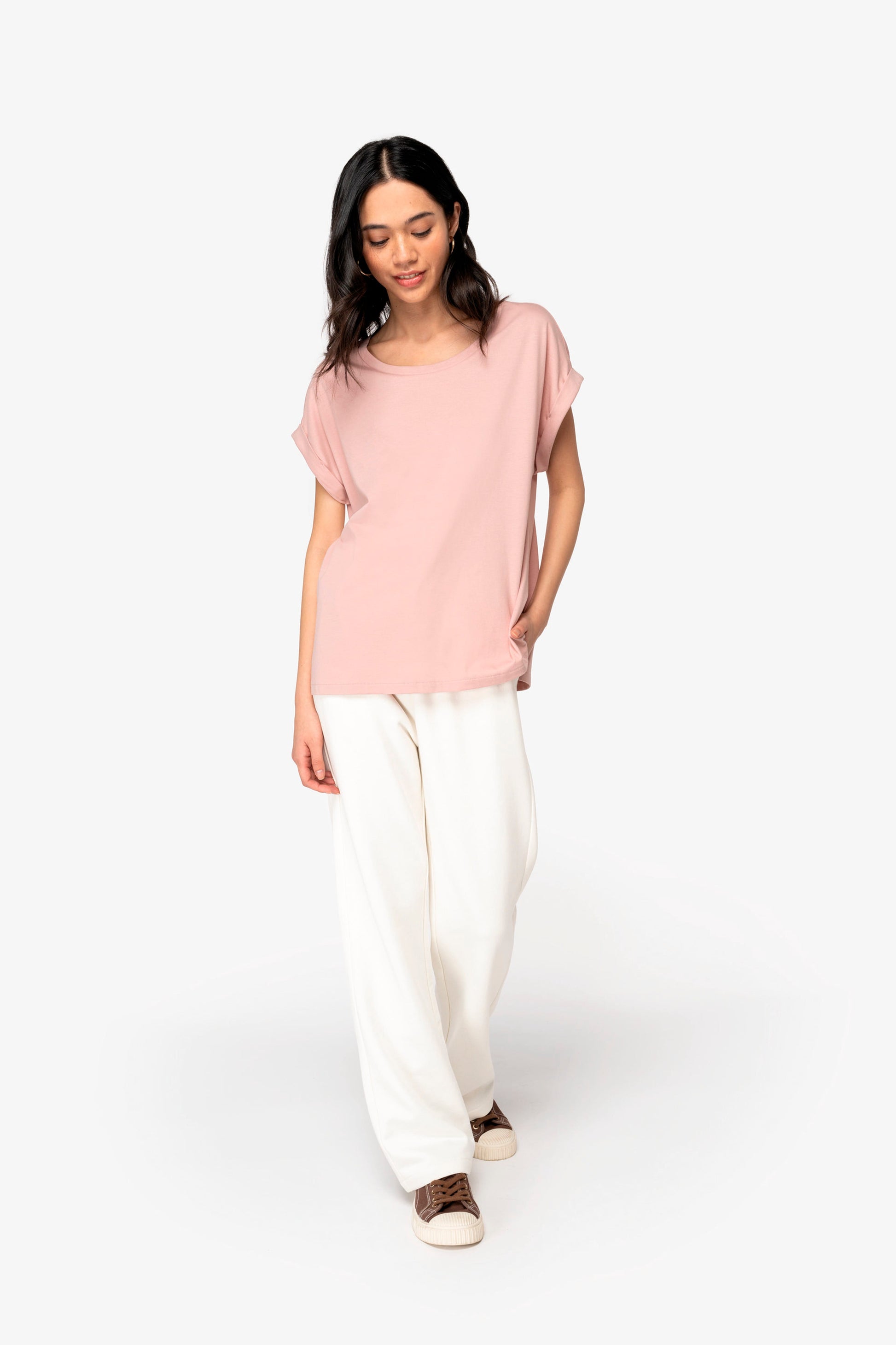 Organic Loose Fit Roll Sleeve T-shirt: Womens - REGN