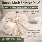 Organic Plastic Free Natural Cotton Shower Pouf, Body Loofah - REGN