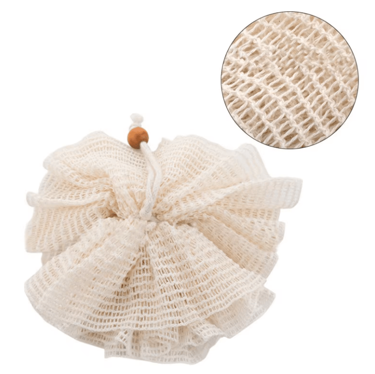 Organic Plastic Free Natural Cotton Shower Pouf, Body Loofah - REGN