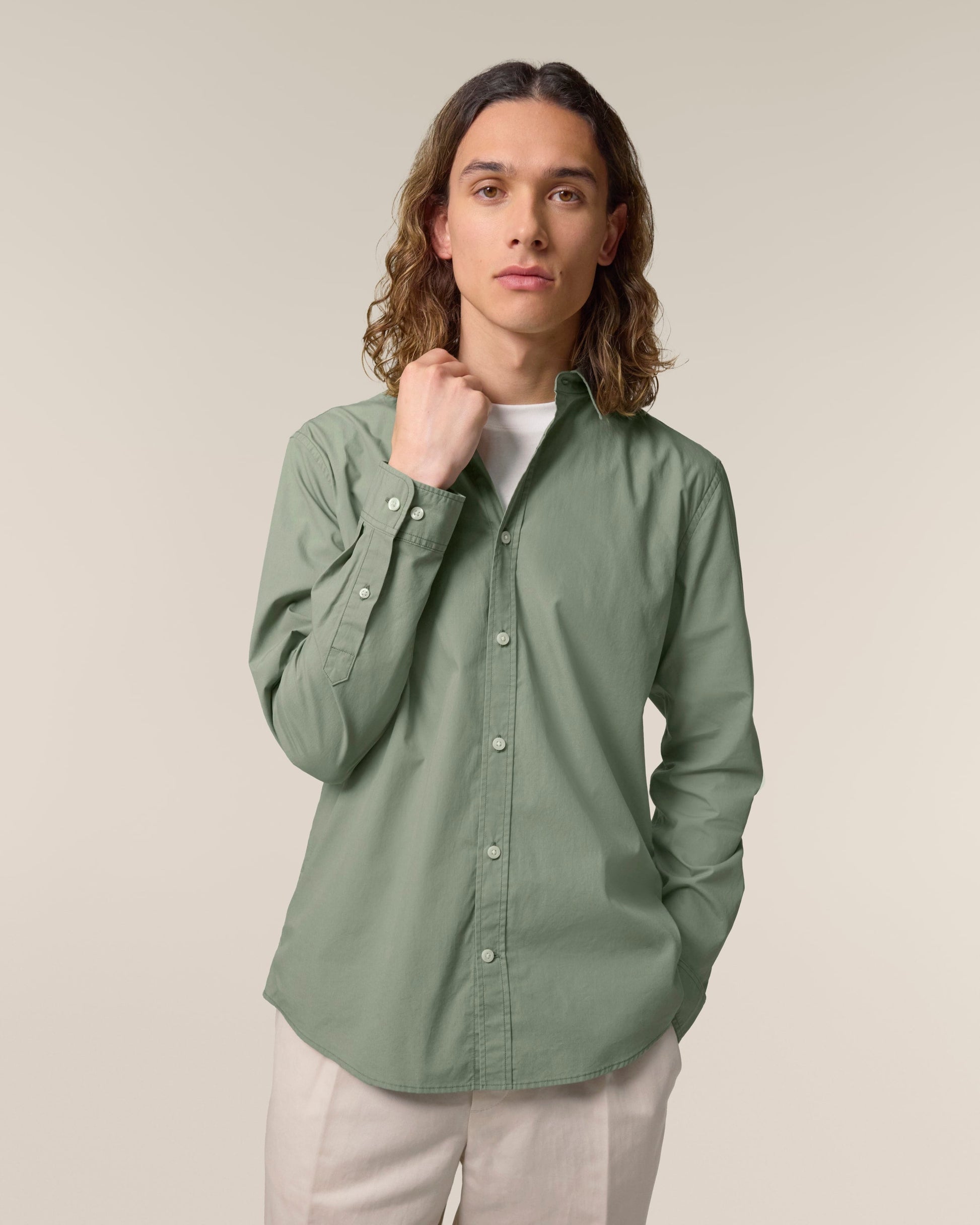 Organic Poplin Long Sleeve Shirt: Mens - REGN