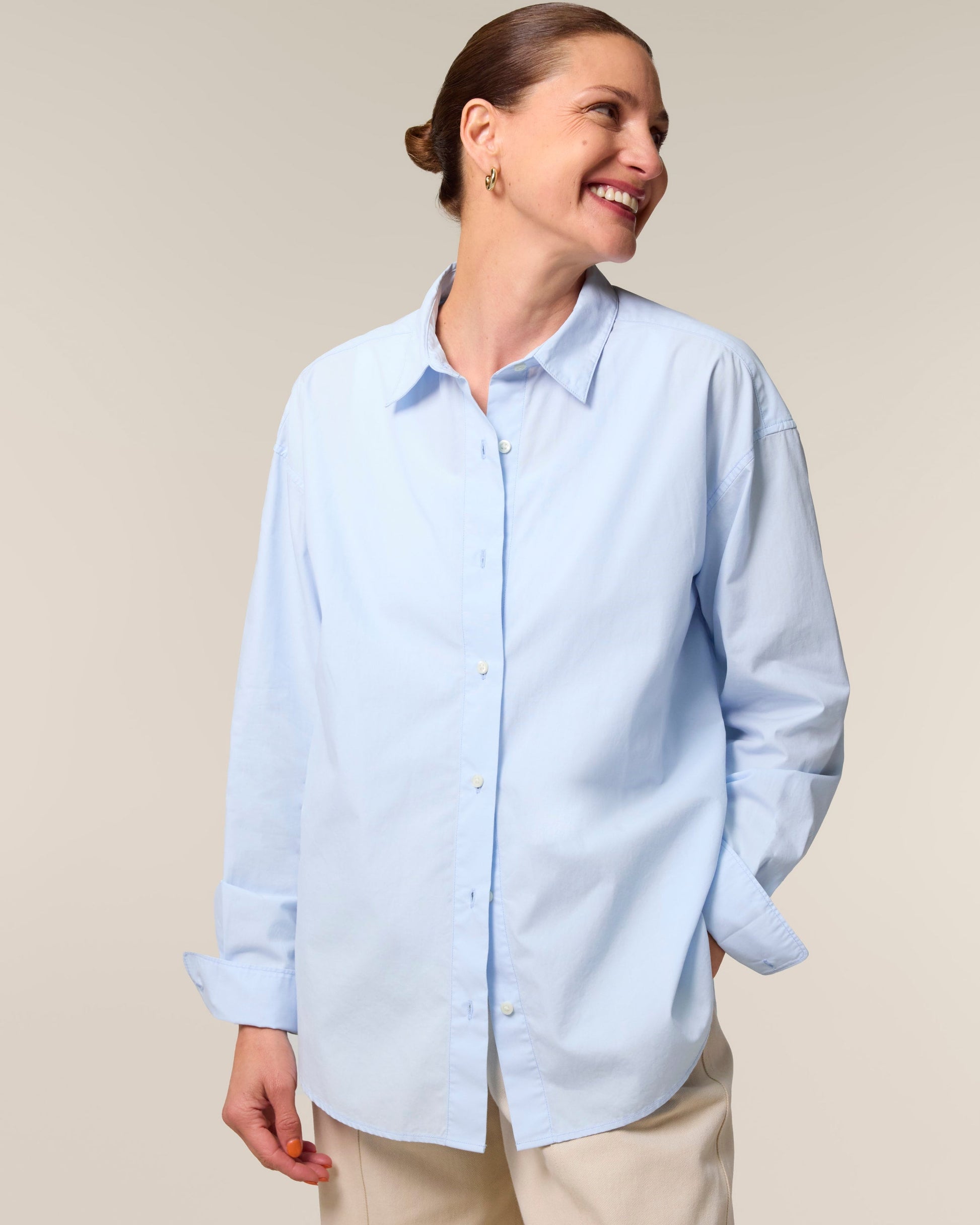 Organic Poplin Long Sleeve Shirt: Womens - REGN