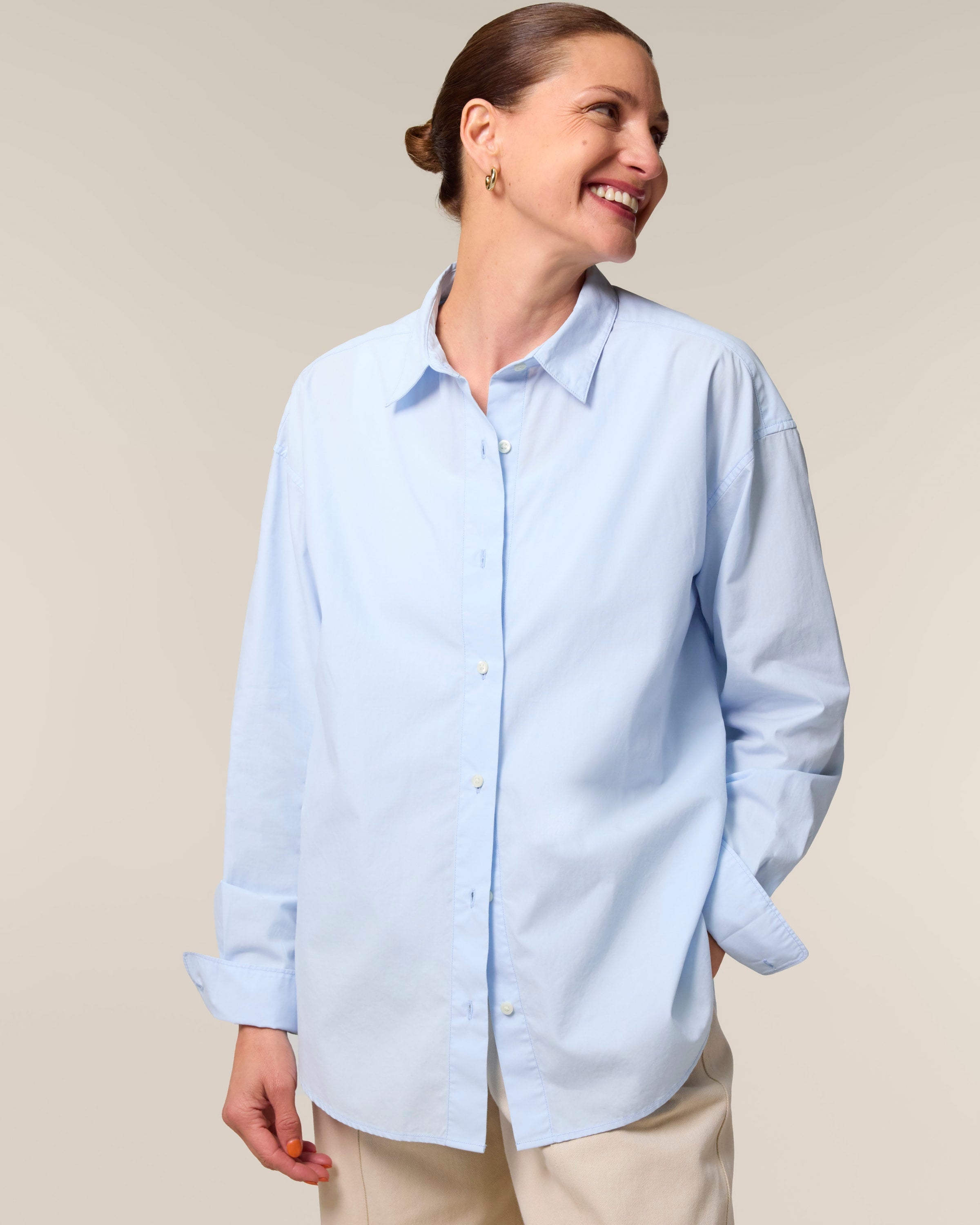 Organic Poplin Long Sleeve Shirt: Womens - REGN