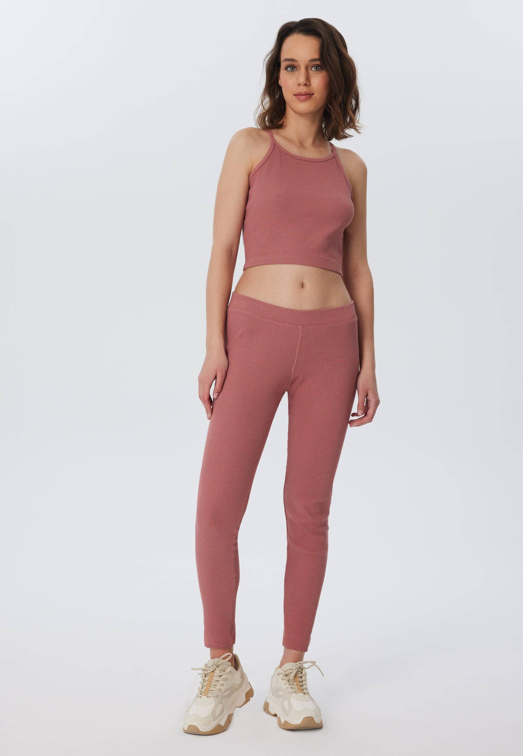 Organic Ribbed Crop Top with Spaghetti Straps: Womens - REGN