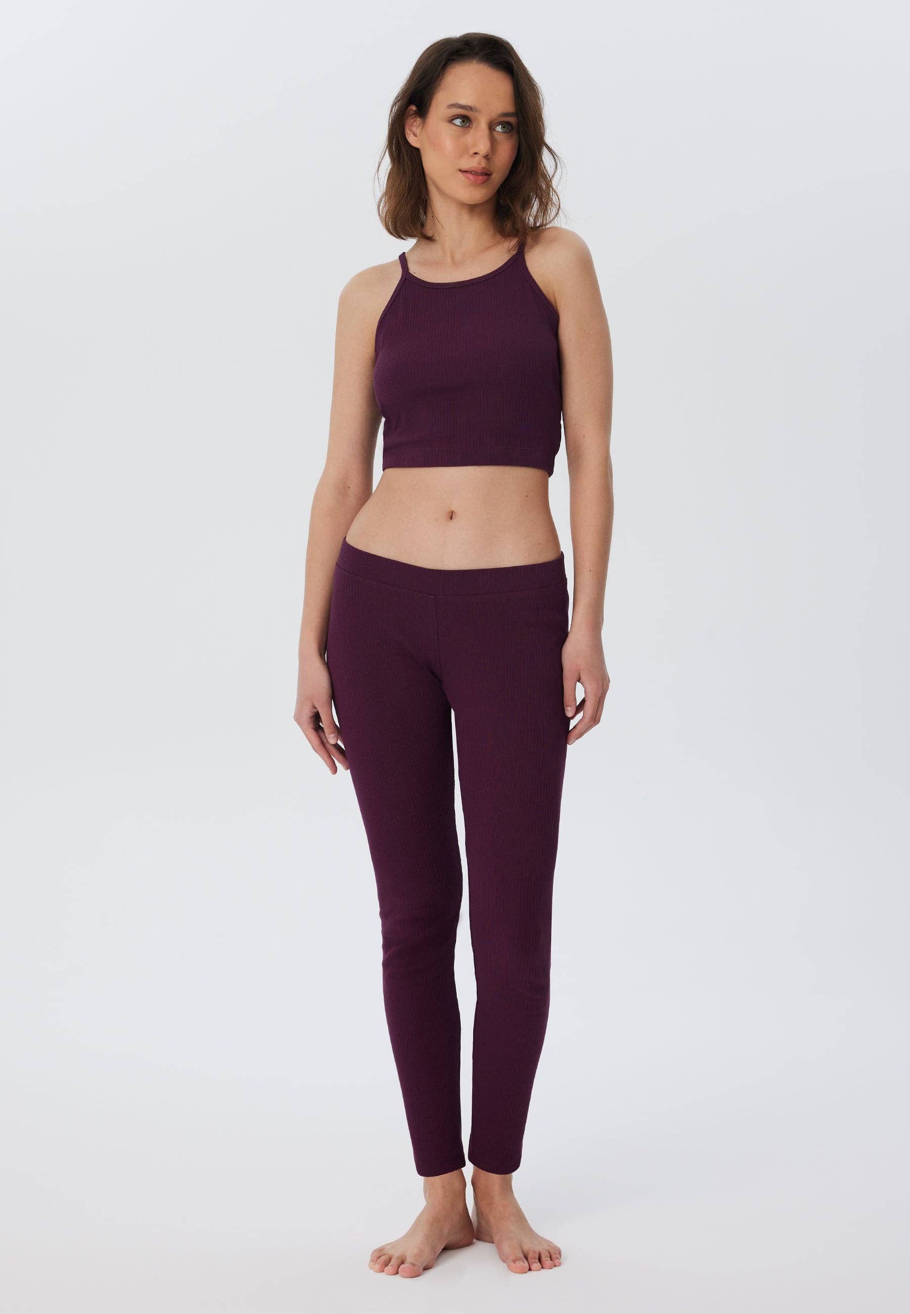 Organic Ribbed Crop Top with Spaghetti Straps: Womens - REGN