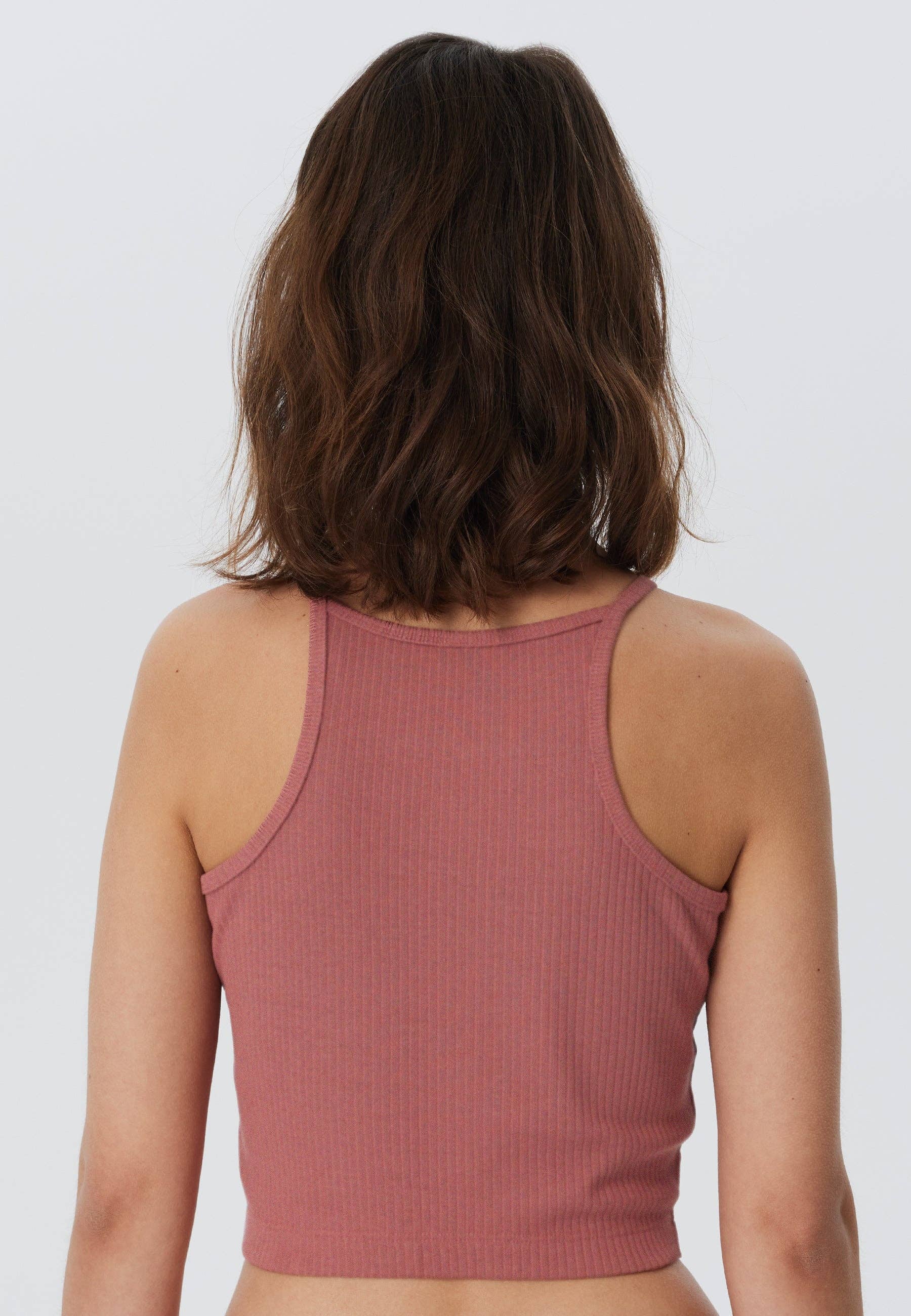Organic Ribbed Crop Top with Spaghetti Straps: Womens - REGN