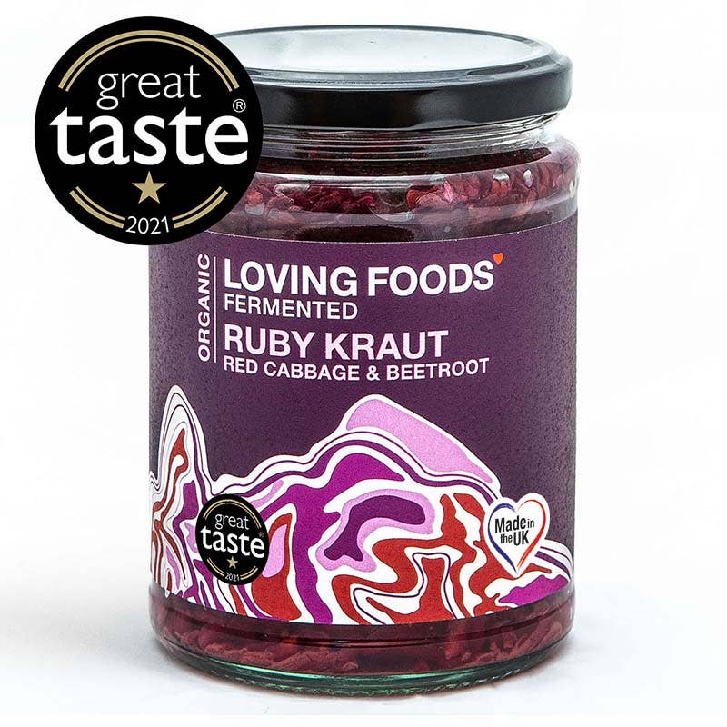 Organic Ruby Kraut – Unpasteurised Red Cabbage Sauerkraut 475g Vegan - REGN