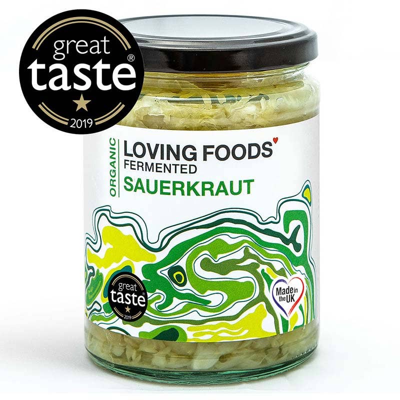 Organic Sauerkraut – Raw Unpasteurised Fermented Cabbage 475g Vegan - REGN