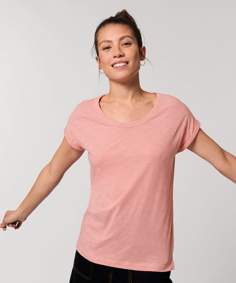 Organic Slub Rolled Sleeve T-shirt Womens - REGN