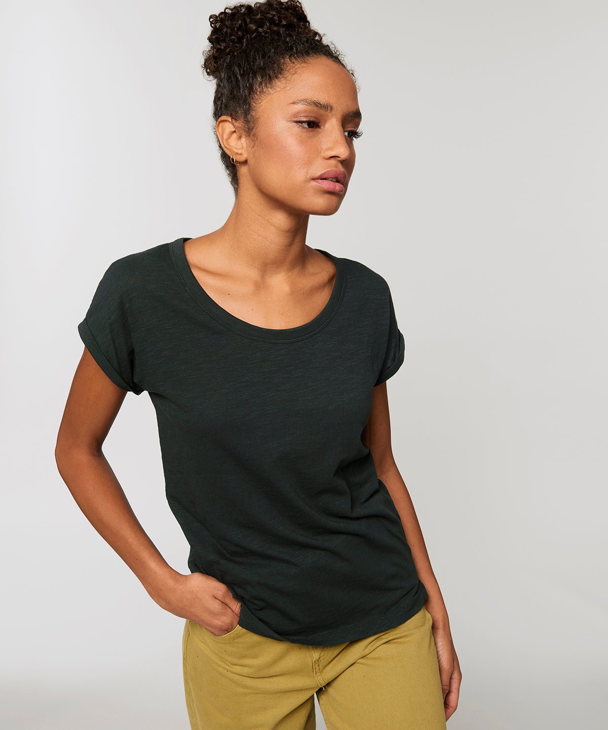 Organic Slub Rolled Sleeve T-shirt Womens - REGN