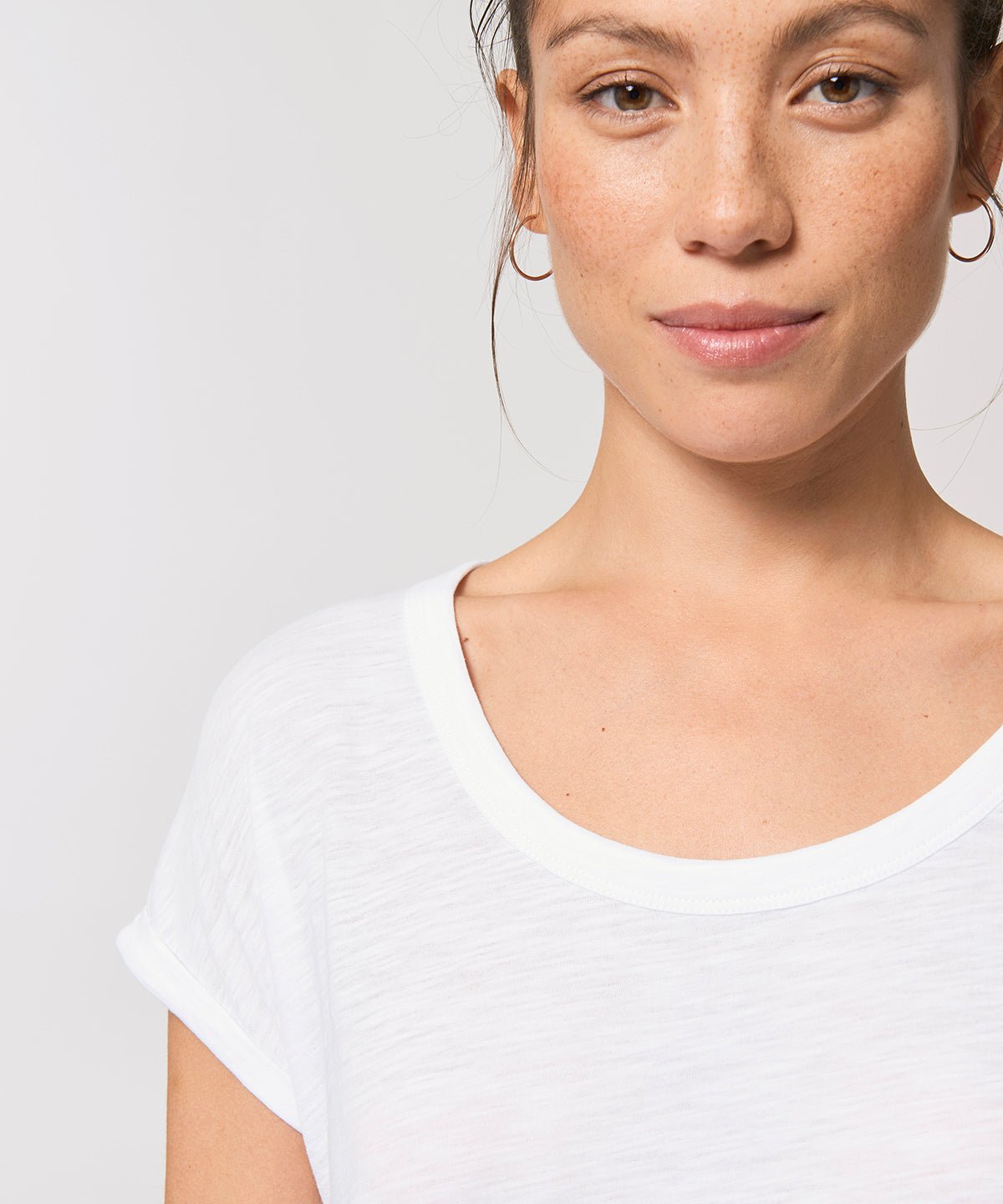 Organic Slub Rolled Sleeve T-shirt Womens - REGN