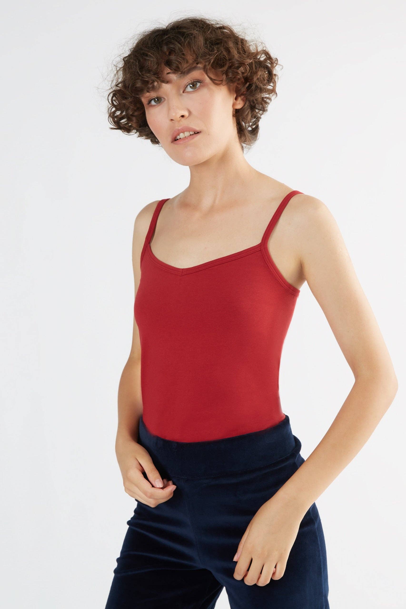 Organic Stretch Vest with Spaghetti Straps: Womens - REGN