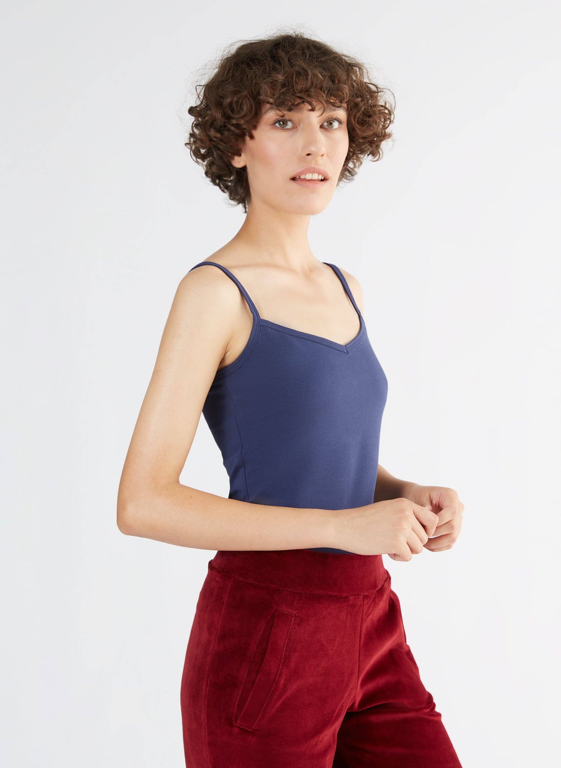 Organic Stretch Vest with Spaghetti Straps: Womens - REGN