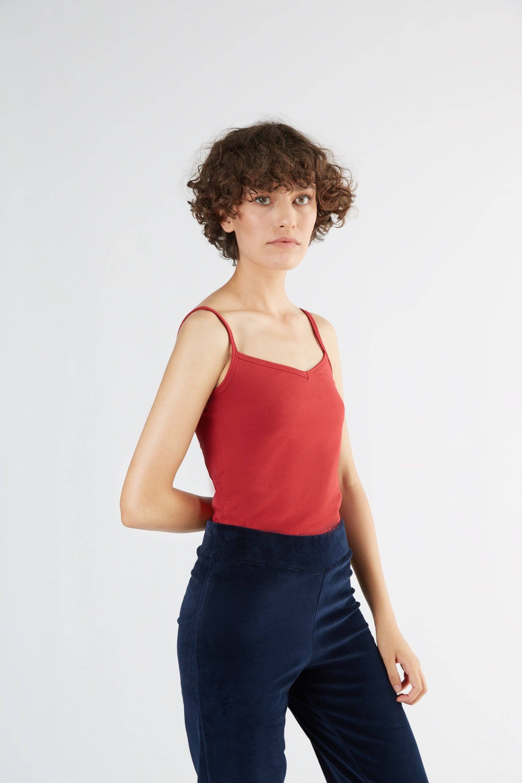 Organic Stretch Vest with Spaghetti Straps: Womens - REGN