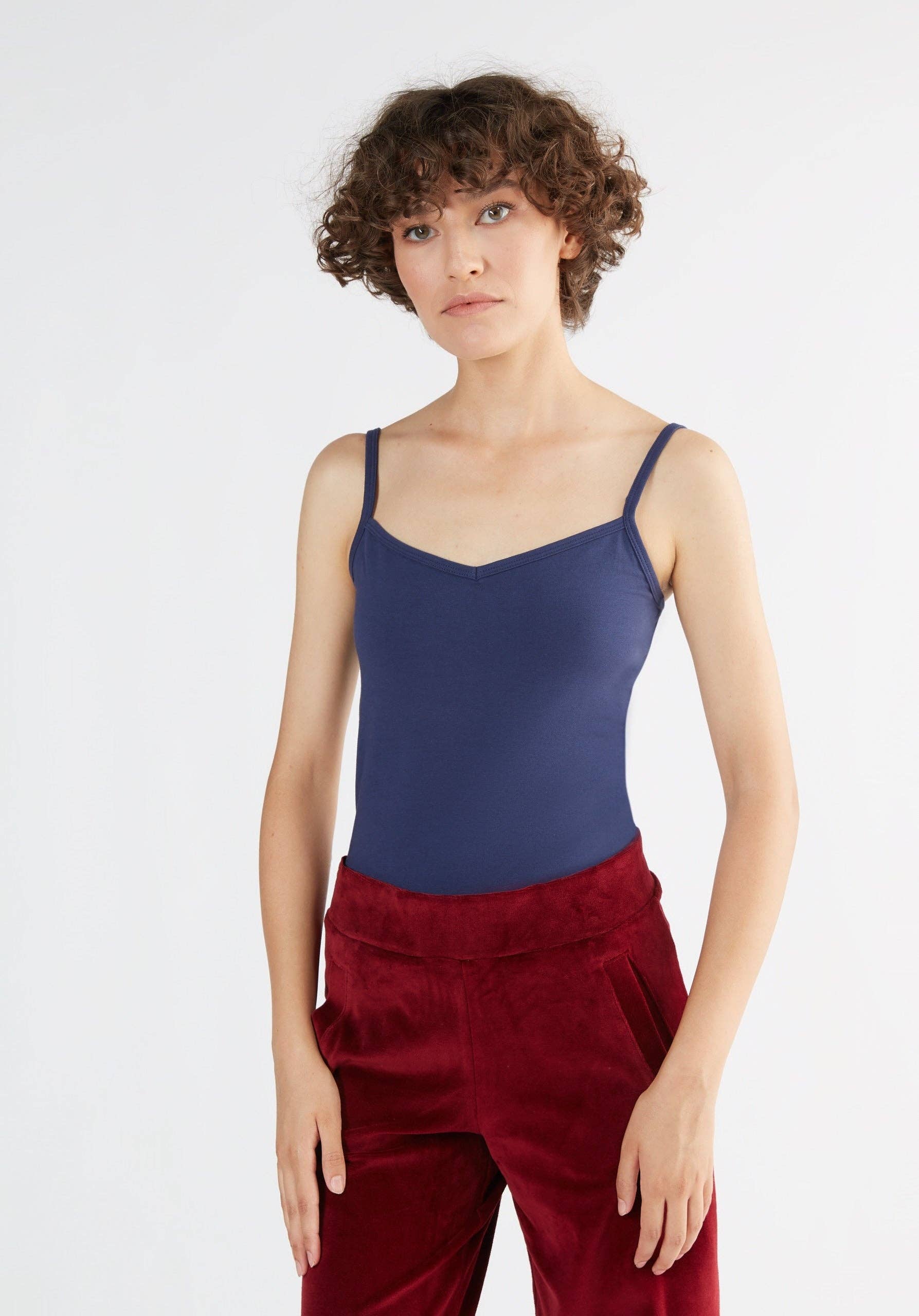 Organic Stretch Vest with Spaghetti Straps: Womens - REGN