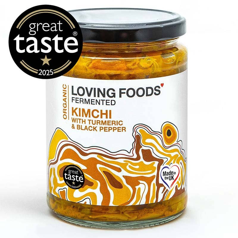 Organic Turmeric & Black Pepper Kimchi – Unpasteurised 475g Vegan - REGN