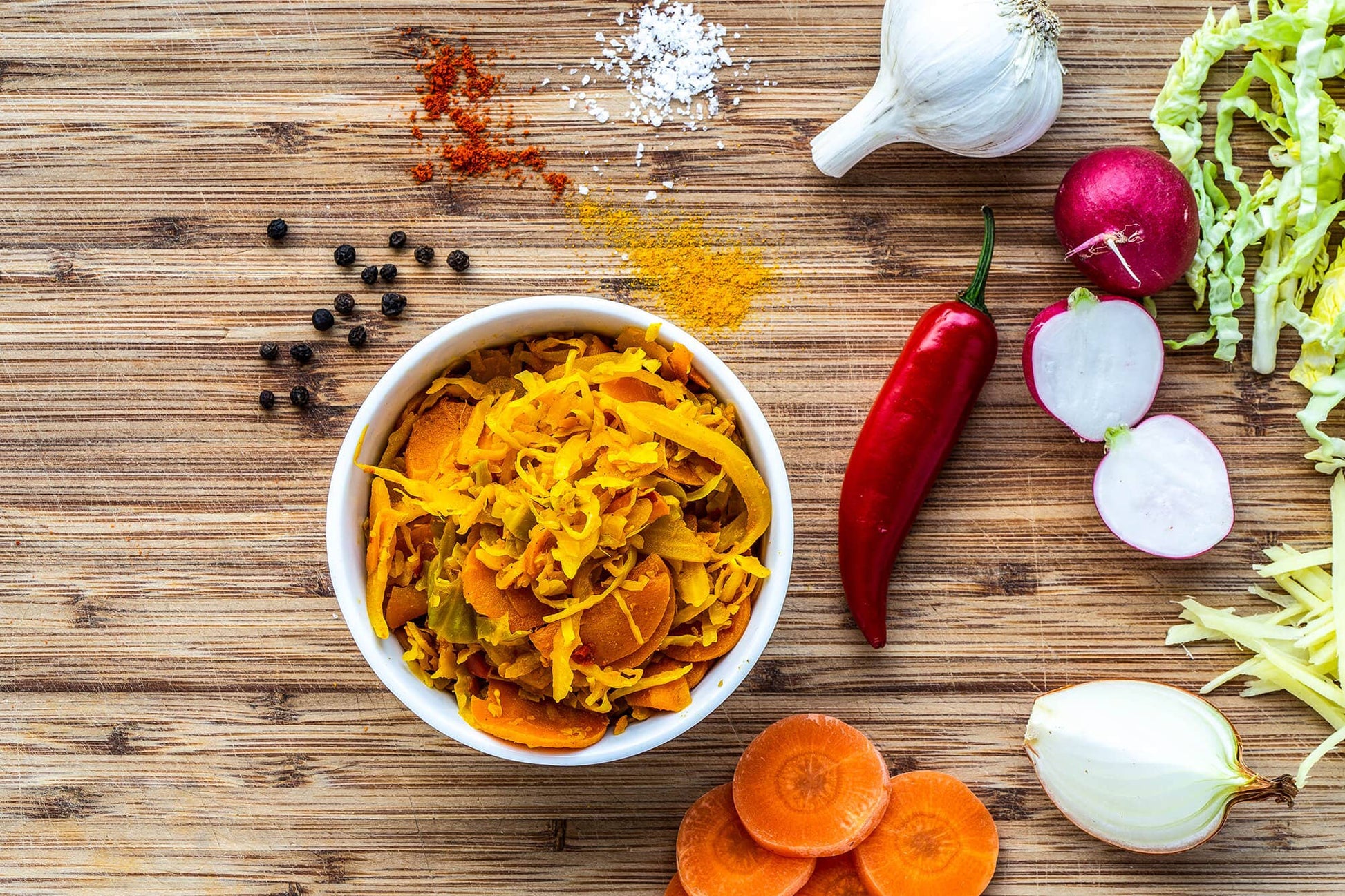 Organic Turmeric & Black Pepper Kimchi – Unpasteurised 475g Vegan - REGN