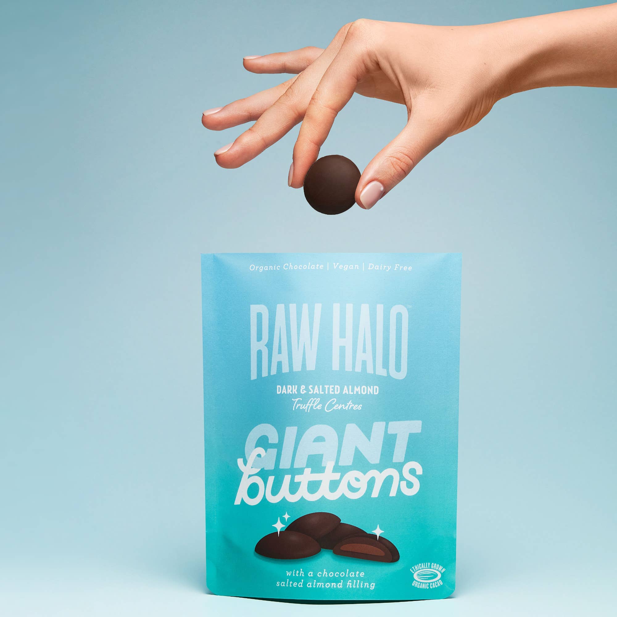 Organic Vegan Salted Almond Truffle Chocolate Buttons 90g - REGN