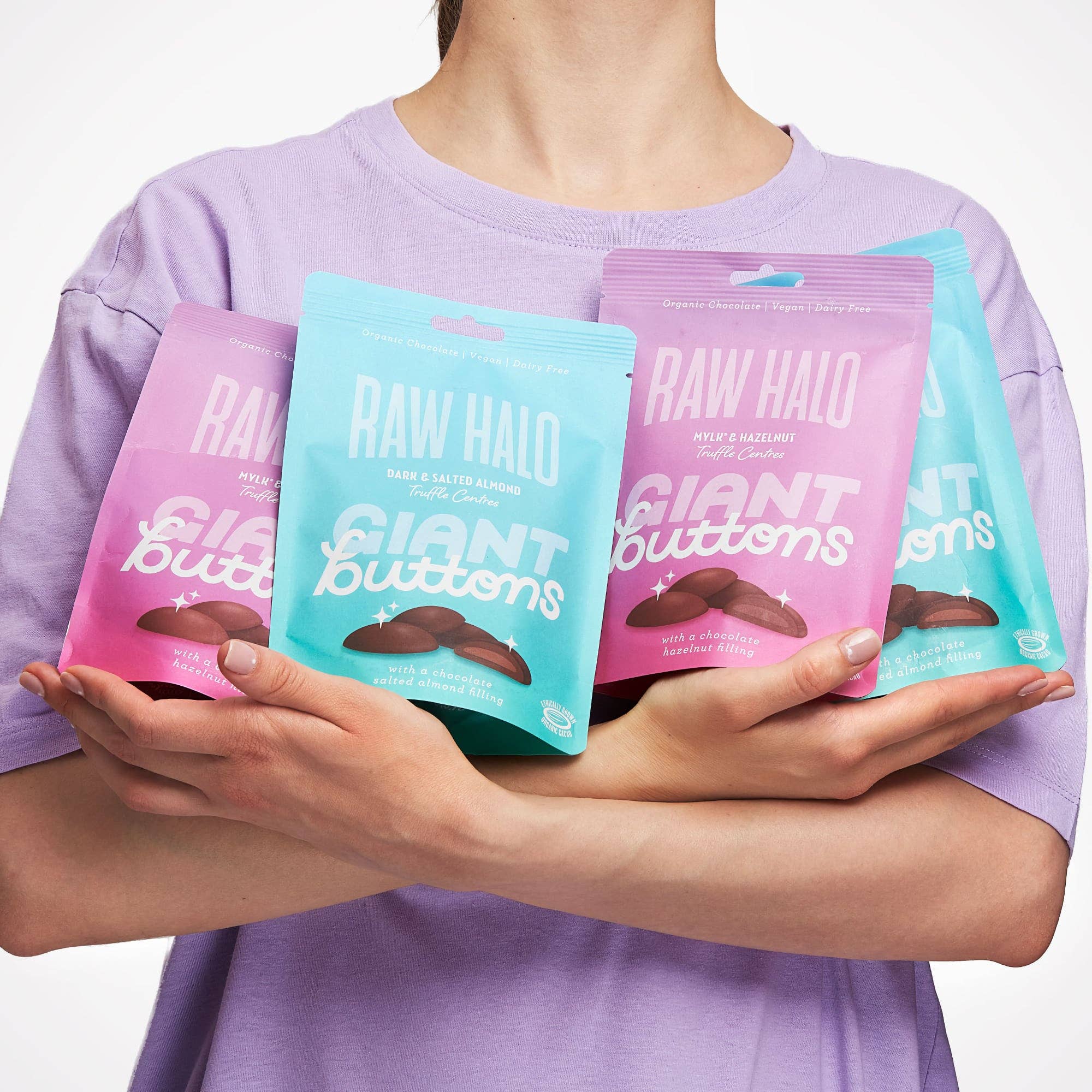 Organic Vegan Salted Almond Truffle Chocolate Buttons 90g - REGN