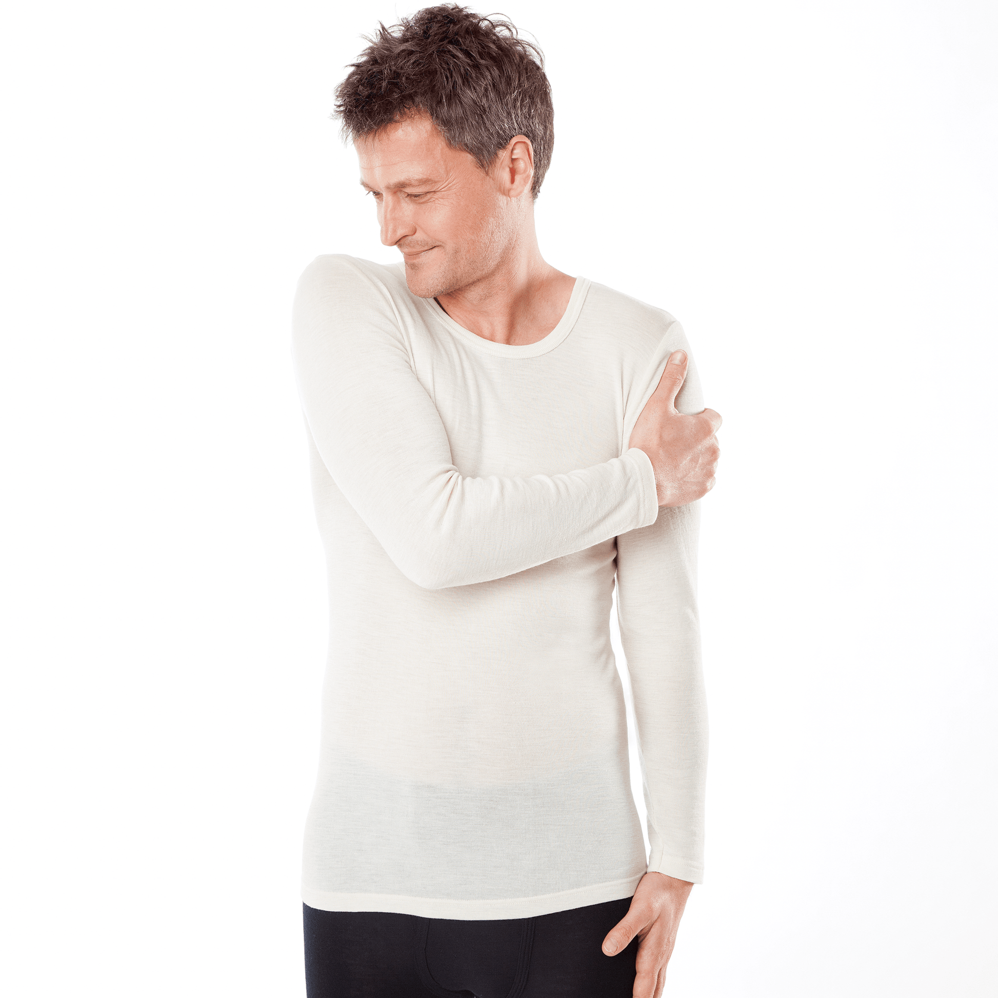Organic Wool & Silk Long Sleeve T-shirt: Mens - REGN