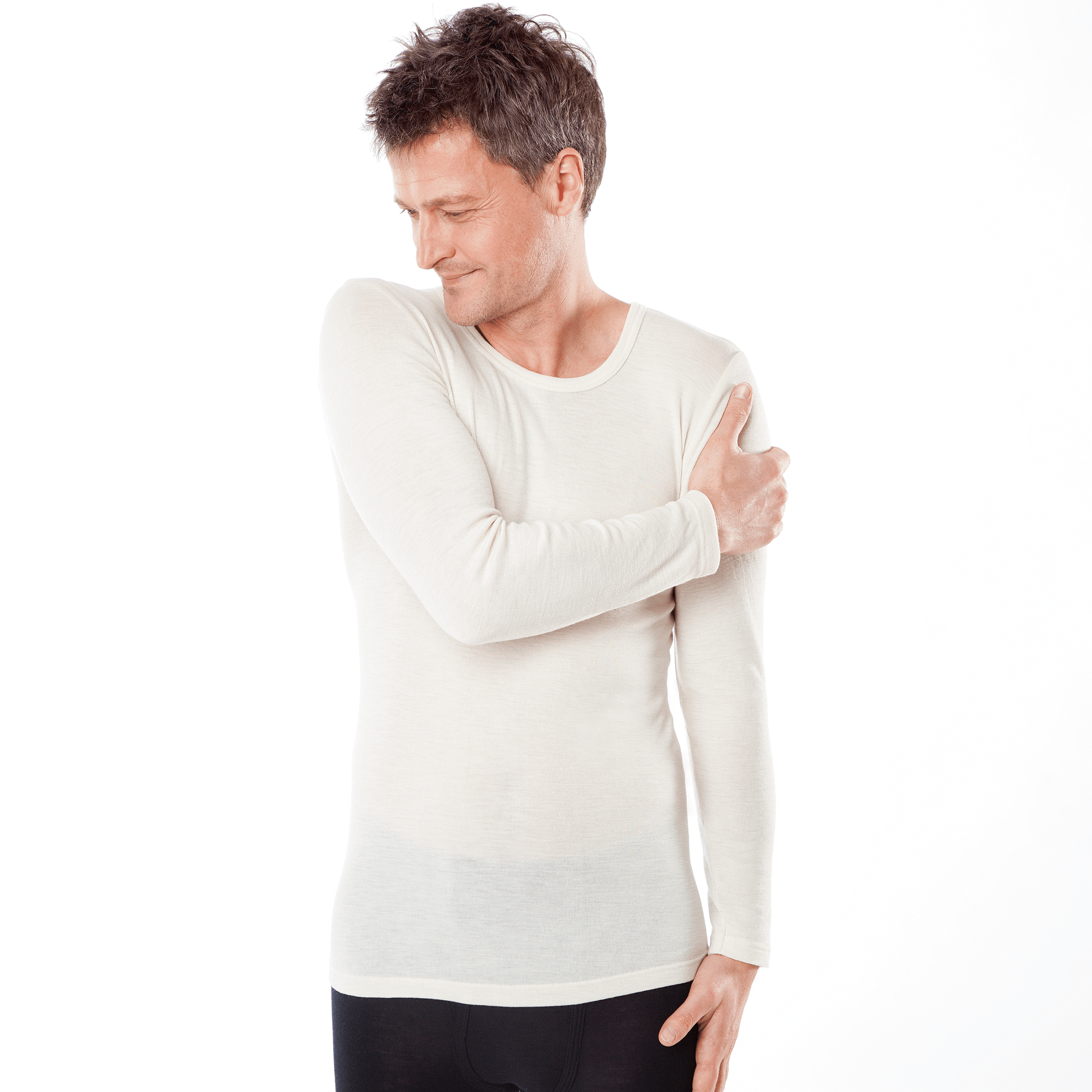 Organic Wool & Silk Long Sleeve T-shirt: Mens - REGN