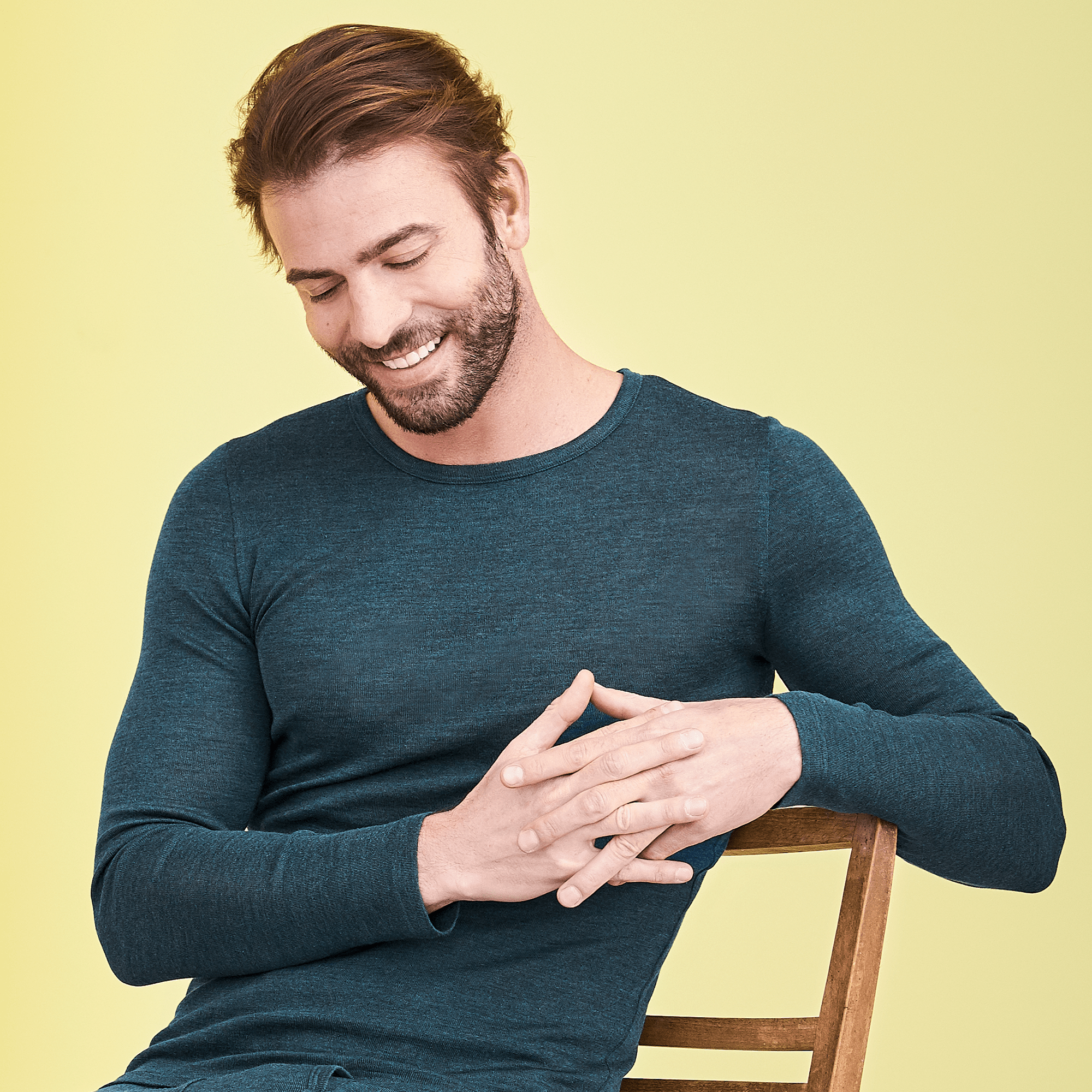 Organic Wool & Silk Long Sleeve T-shirt: Mens - REGN