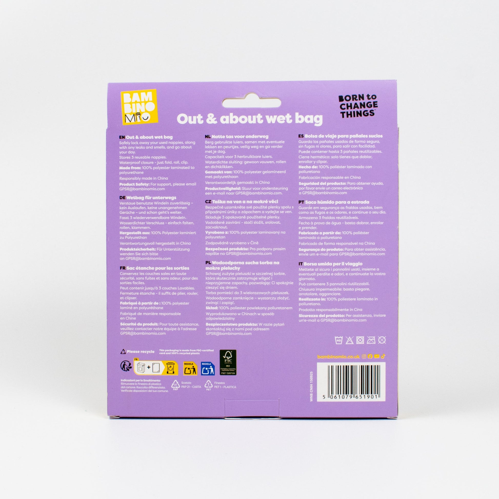 Out and About Waterproof Wet Nappy Bag in Sunshine Friends - REGN