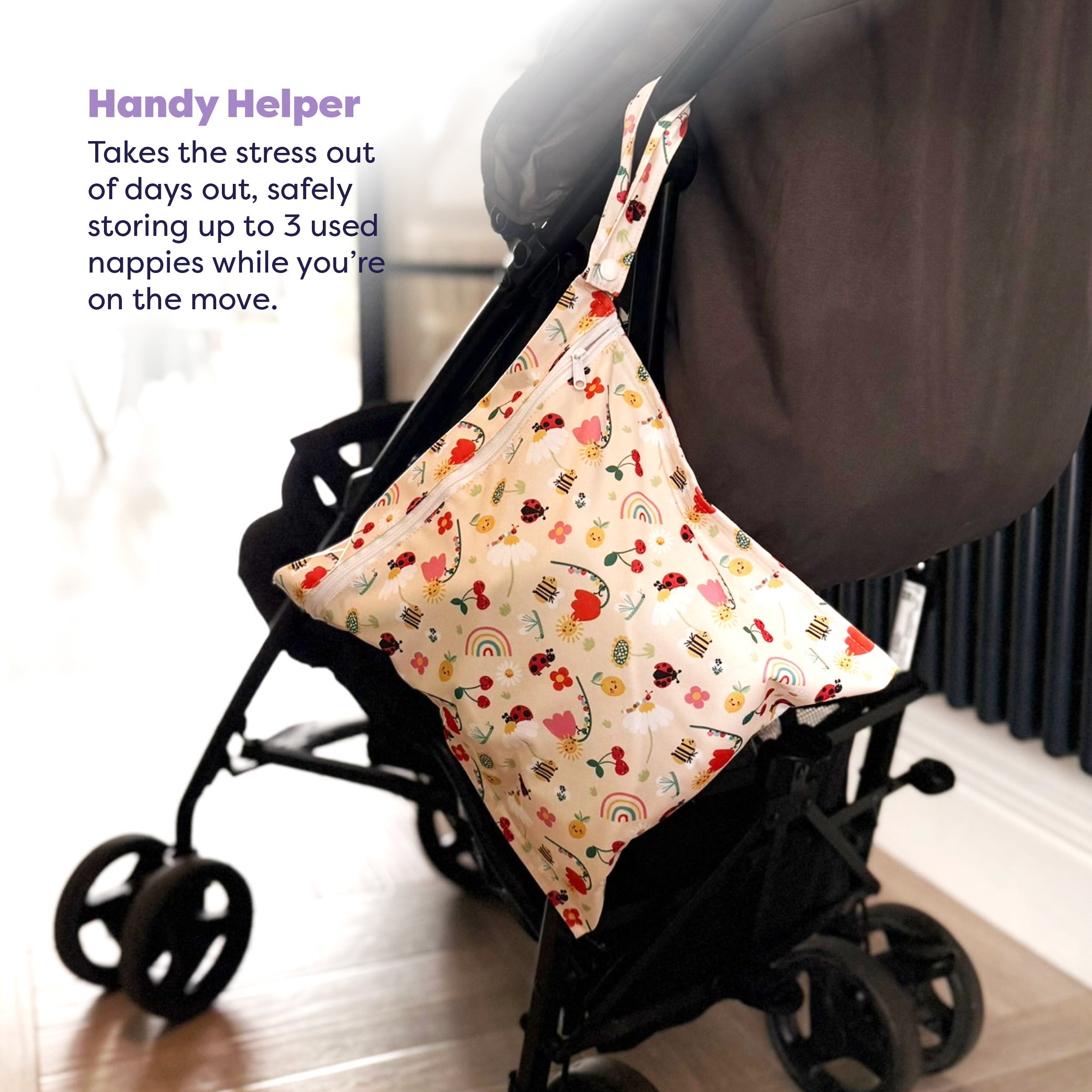 Out and About Waterproof Wet Nappy Bag in Sunshine Friends - REGN