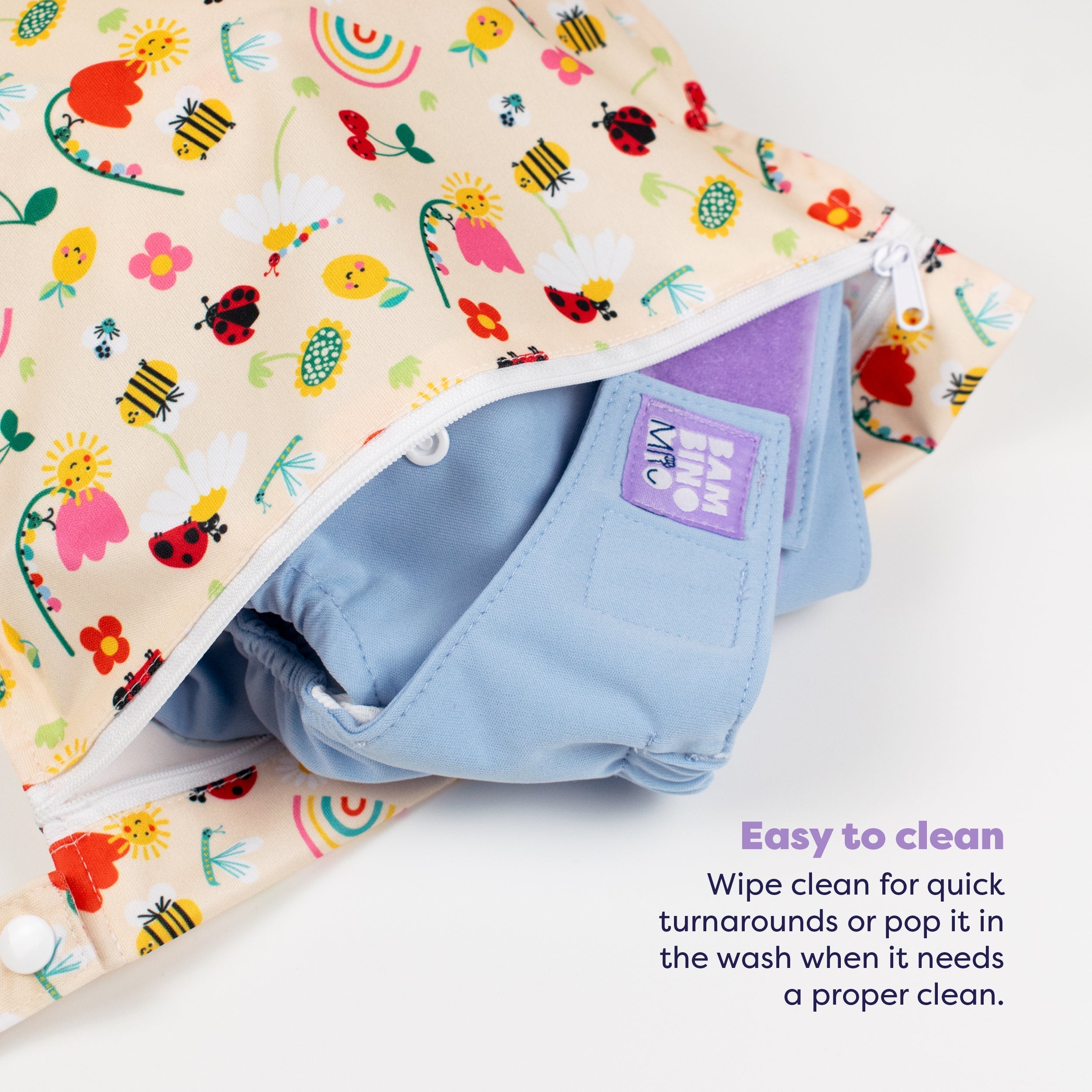 Out and About Waterproof Wet Nappy Bag in Sunshine Friends - REGN