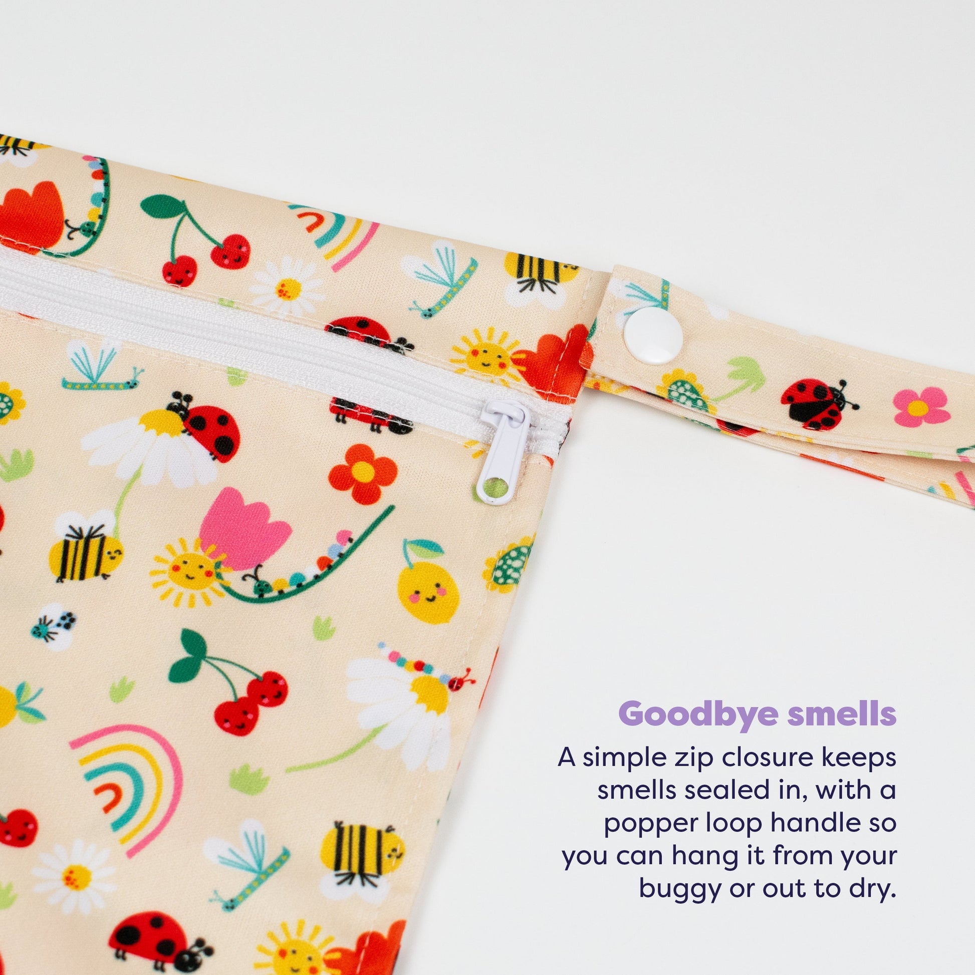 Out and About Waterproof Wet Nappy Bag in Sunshine Friends - REGN