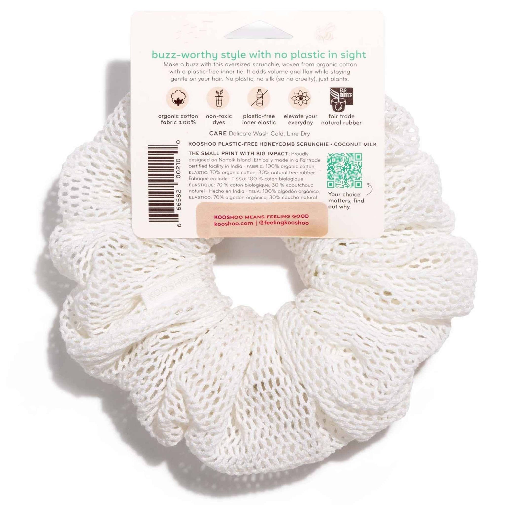 Oversized Plastic - Free Honeycomb Scrunchie – Organic Cotton - REGN