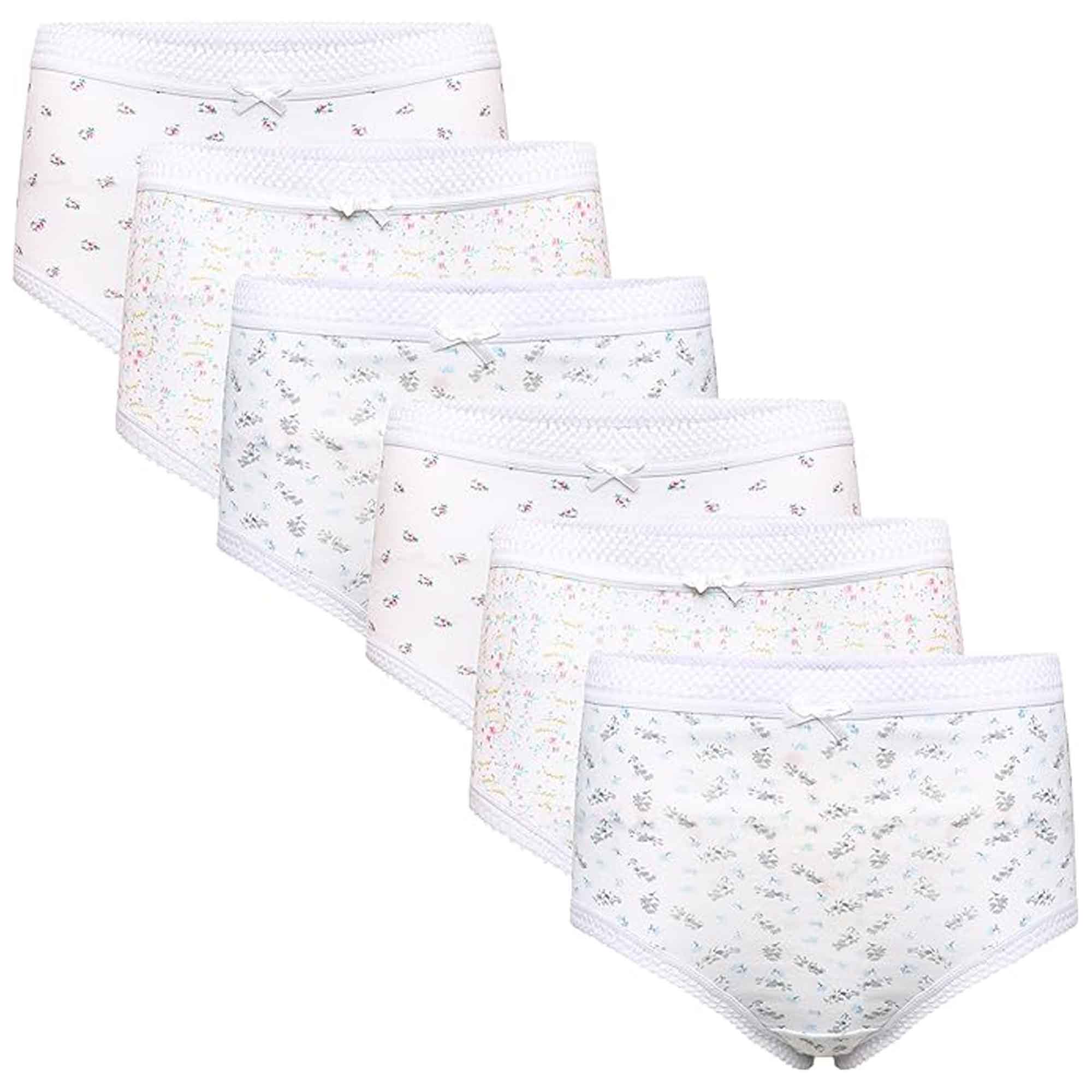 Sock Stack Pack Of 6 Womens 100% Cotton Maxi Briefs Full Coverage Breathable Everyday