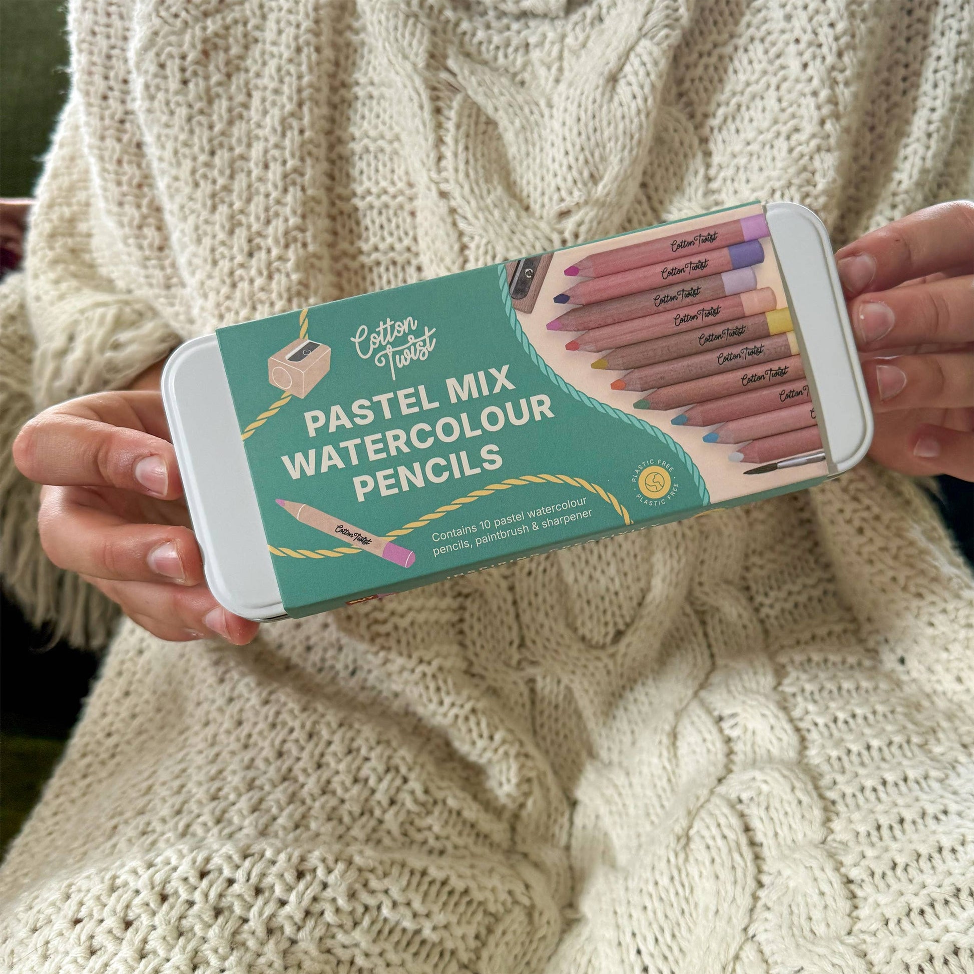 Pastel Mix Watercolour Pencils Gift Set in Reusable Tin - REGN