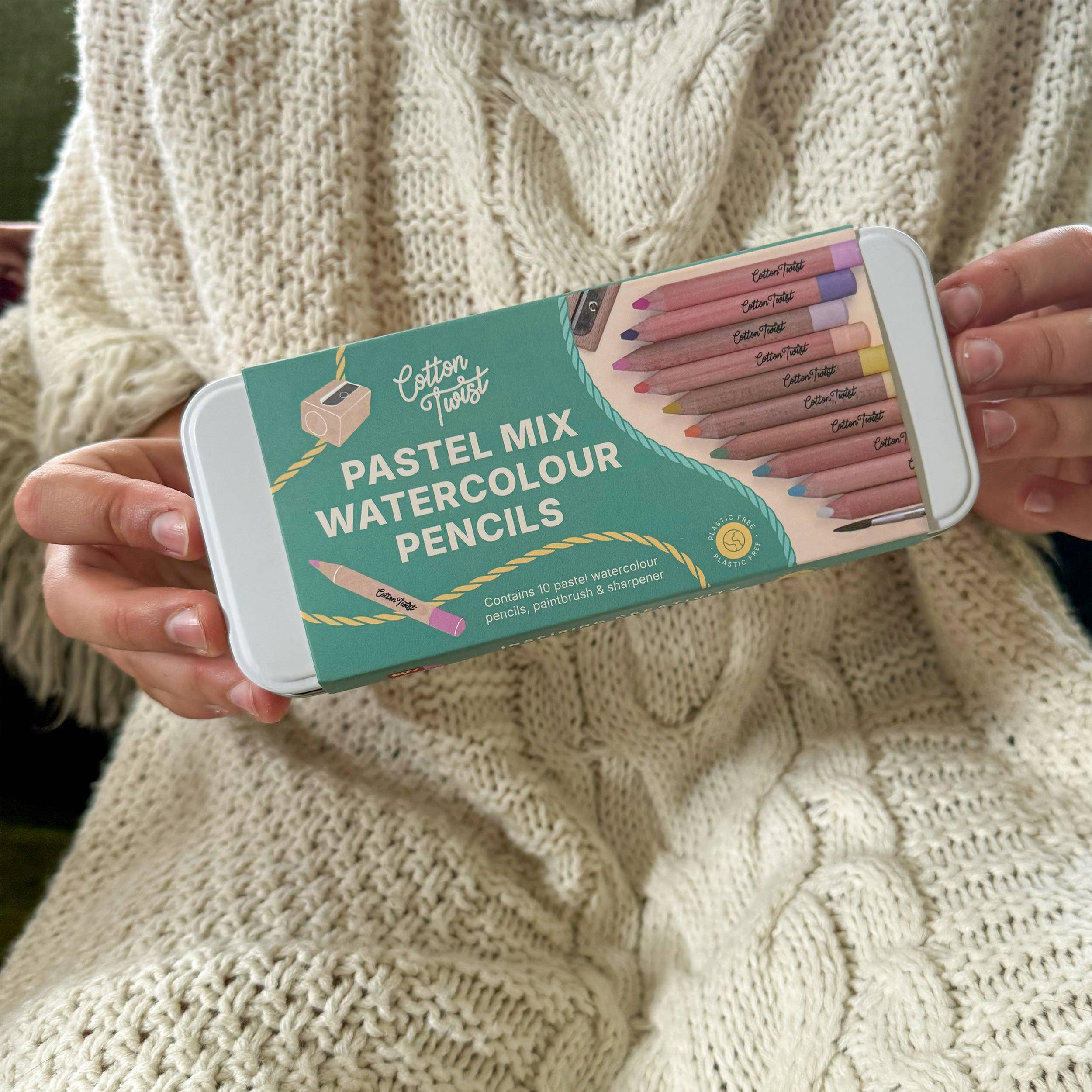 Pastel Mix Watercolour Pencils Gift Set in Reusable Tin - REGN