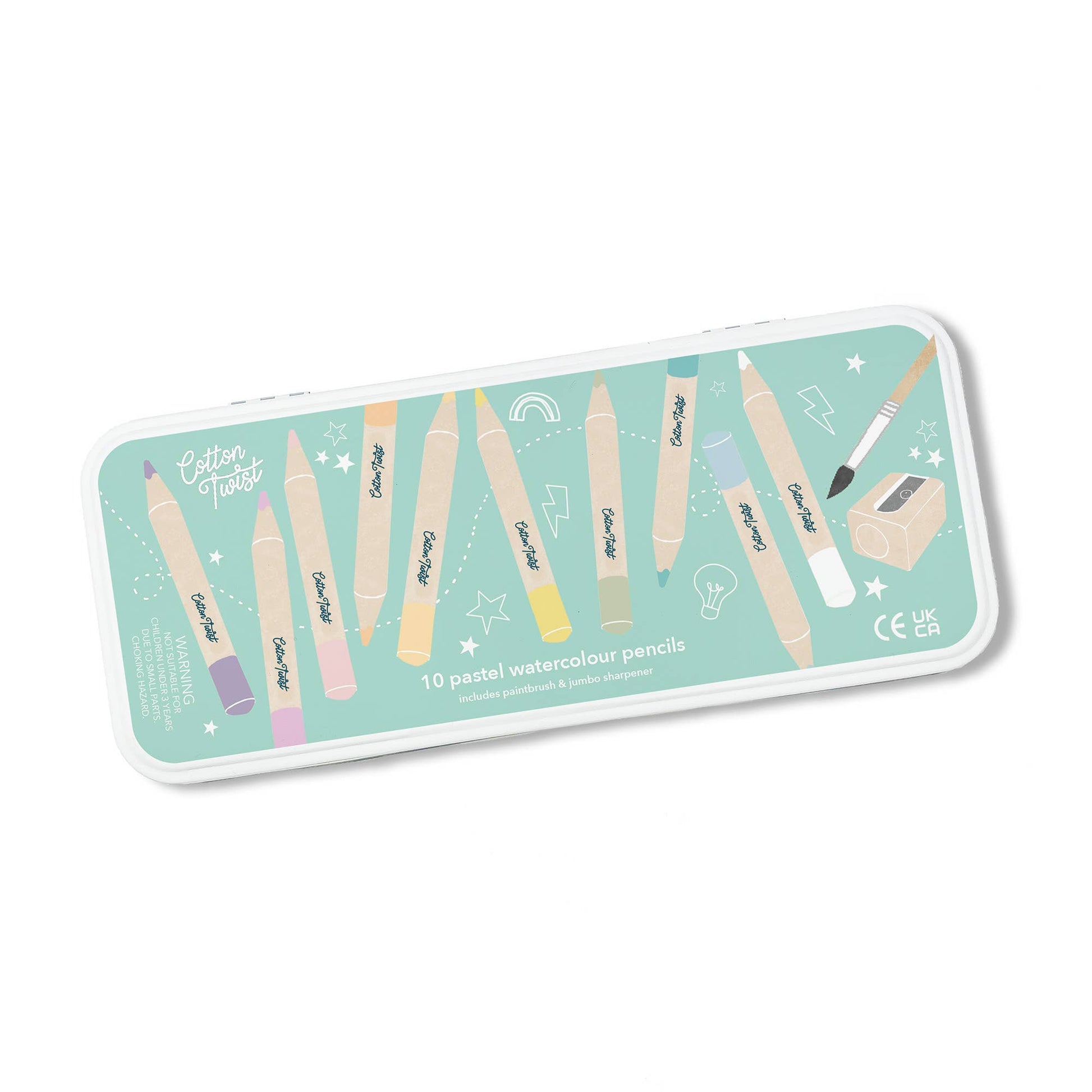 Pastel Mix Watercolour Pencils Gift Set in Reusable Tin - REGN