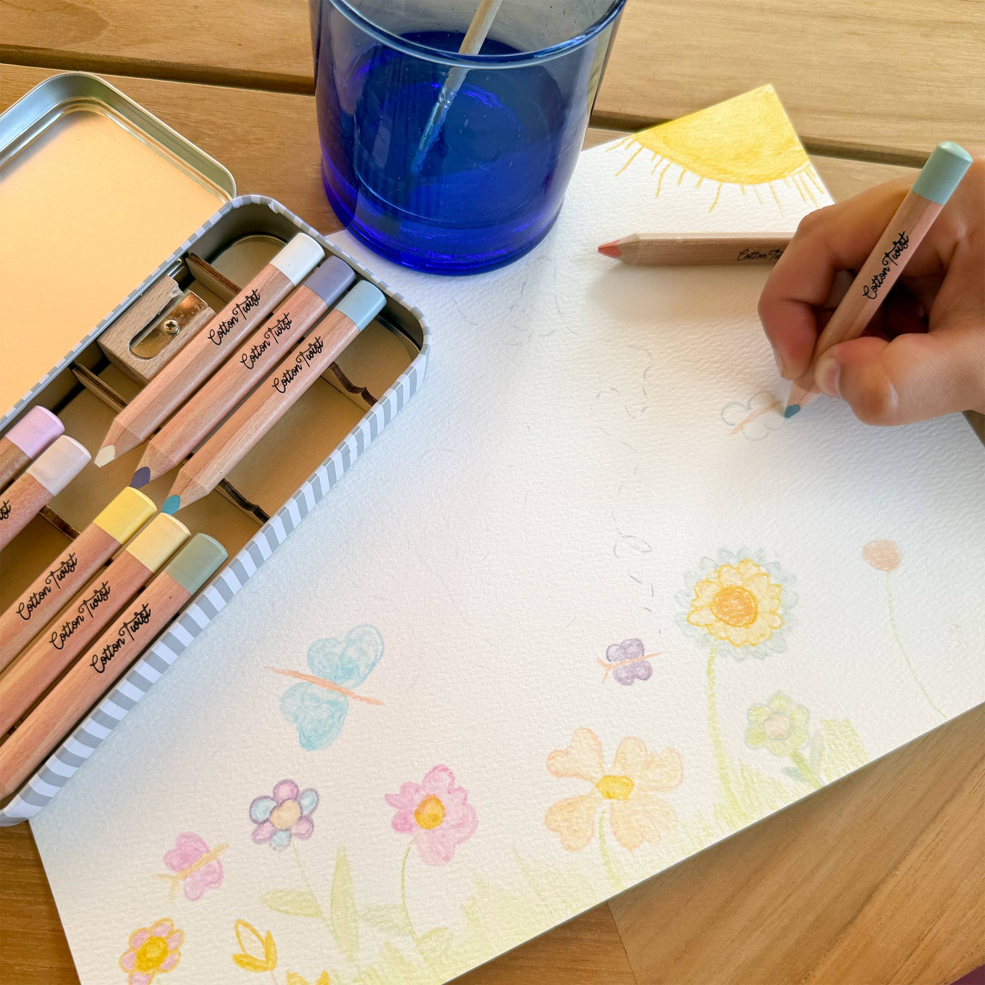 Pastel Mix Watercolour Pencils Gift Set in Reusable Tin - REGN